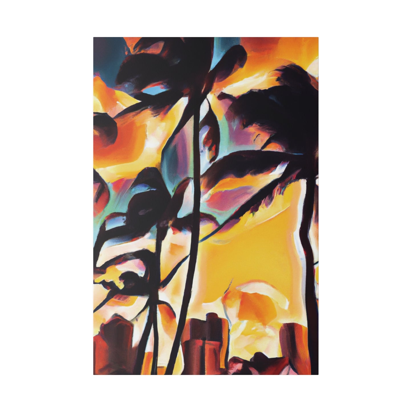 7343H - Miami Beach Sunset Painting Print | Miami | Beach | Sunset | Poster | Home Decor | Wall Art | Canvas