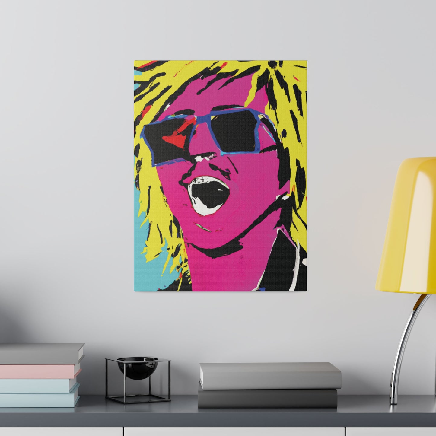 8376W - Rockstar Painting Print | Face | Abstract | Poster | Home Decor | Wall Art | Music Art | Canvas