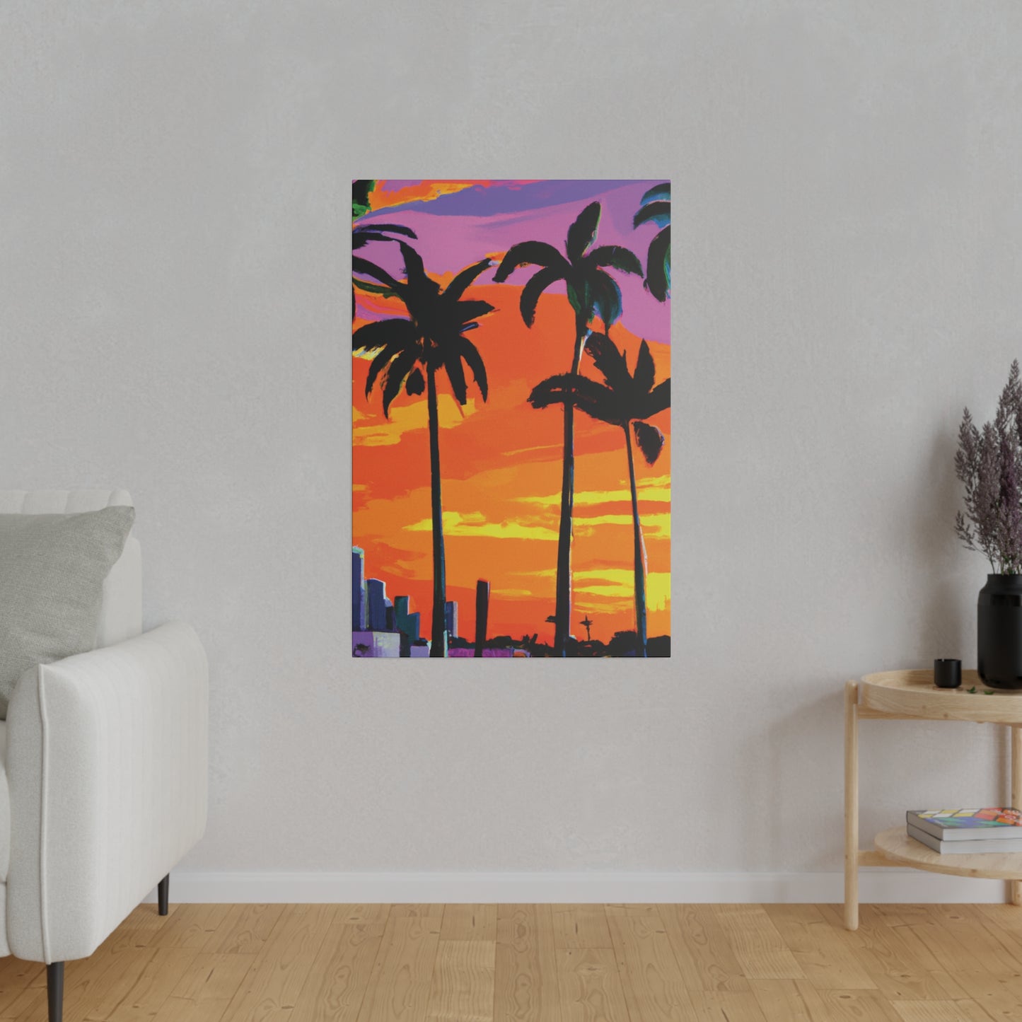 7834K - Miami Beach Sunset Painting Print | Miami | Beach | Sunset | Poster | Home Decor | Wall Art | Canvas