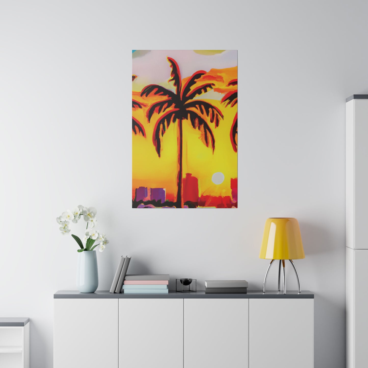 6539T - Miami Beach Sunset Painting Print | Miami | Beach | Sunset | Poster | Home Decor | Wall Art | Canvas