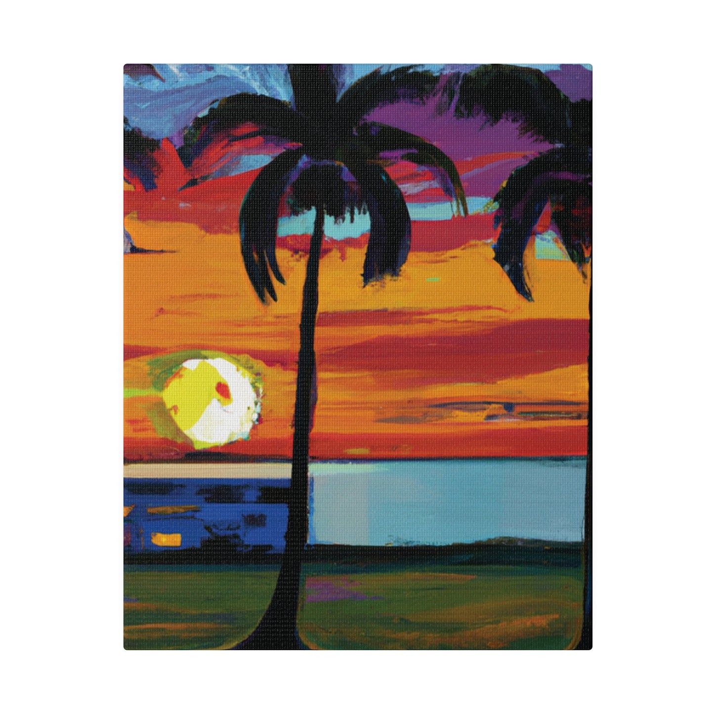 1676M - Miami Beach Sunset Painting Print | Miami | Beach | Sunset | Poster | Home Decor | Wall Art | Canvas