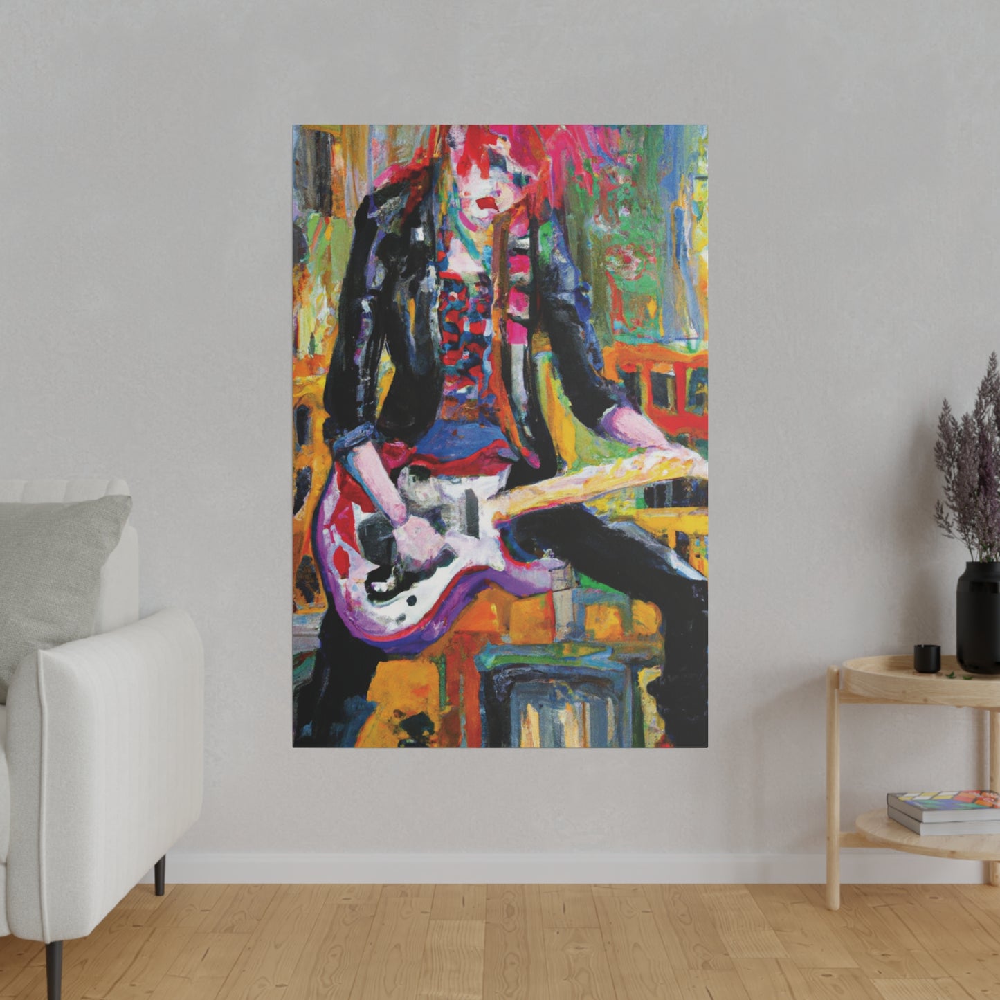 834H - Rockstar Oil Painting Style Print | Poster | Home Decor | Wall Art | Music Art | Canvas