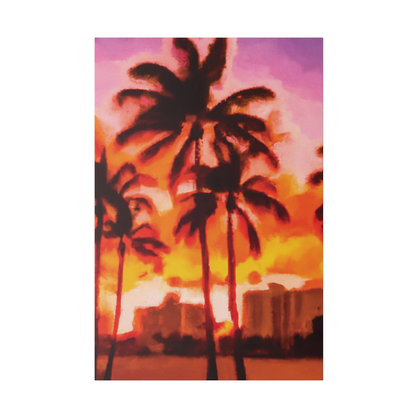 4698F - Miami Beach Sunset Painting Print | Miami | Beach | Sunset | Poster | Home Decor | Wall Art | Canvas