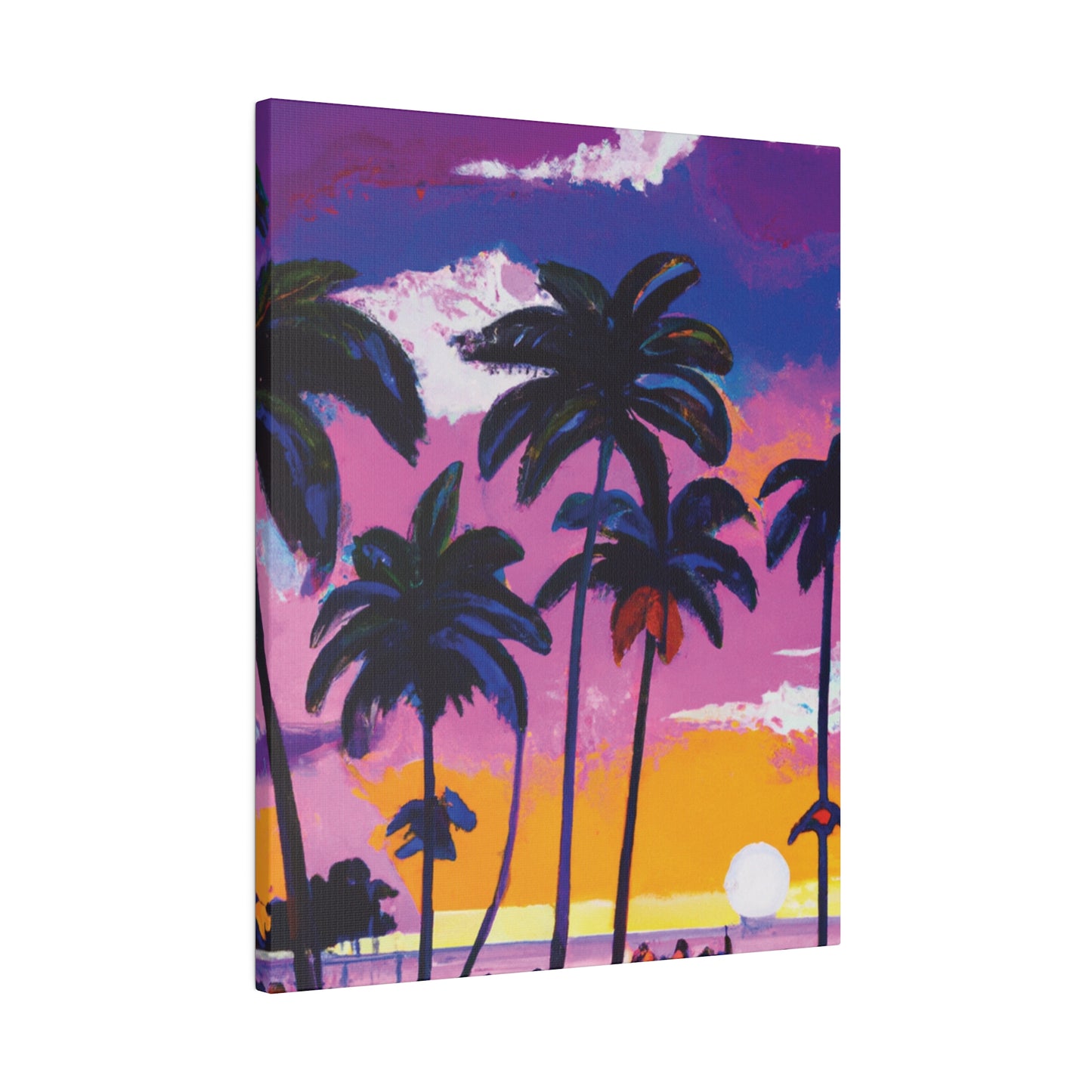 3714A - Miami Beach Sunset Painting Print | Miami | Beach | Sunset | Poster | Home Decor | Wall Art | Canvas