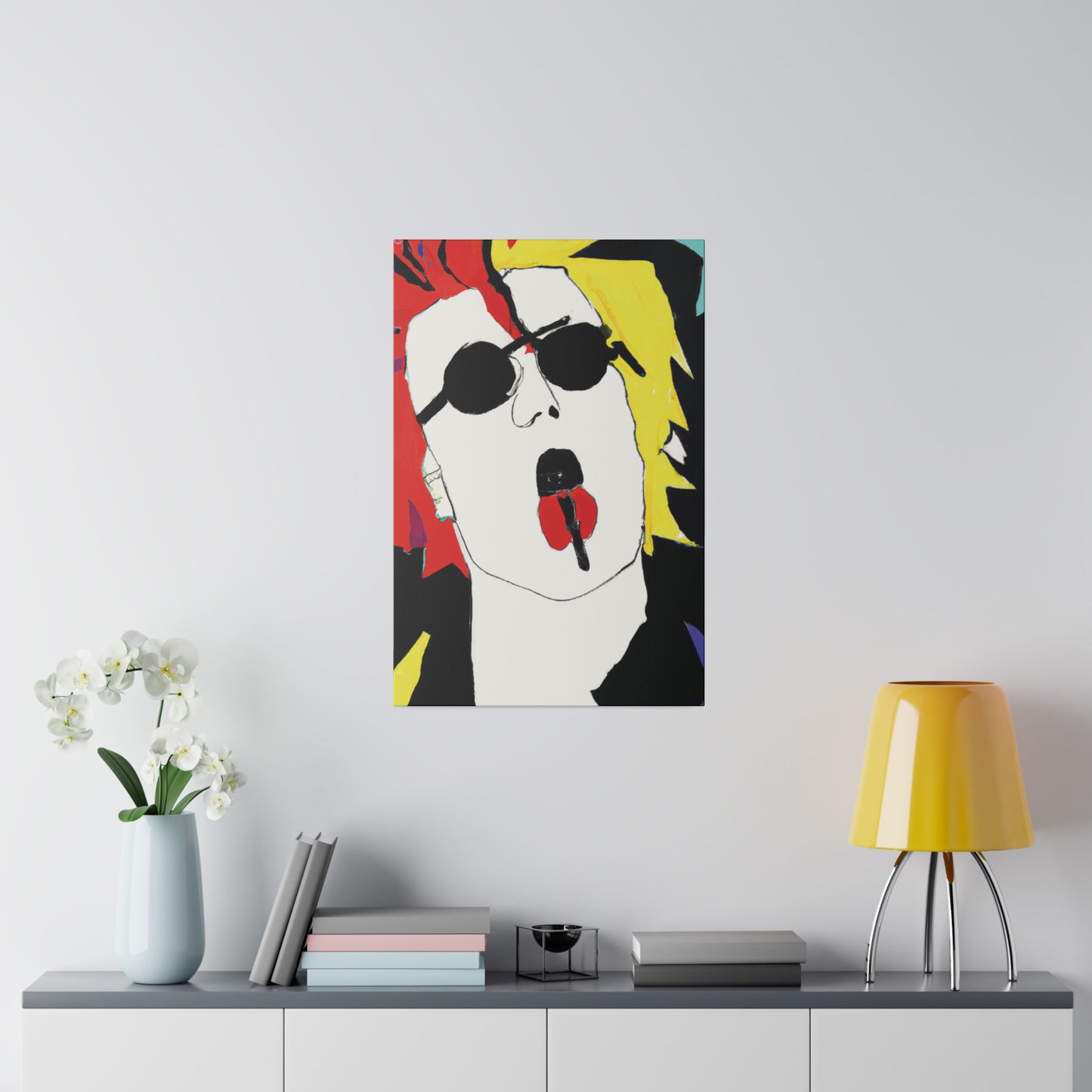 8372R - Rockstar Painting Print | Face | Abstract | Poster | Home Decor | Wall Art | Music Art | Canvas