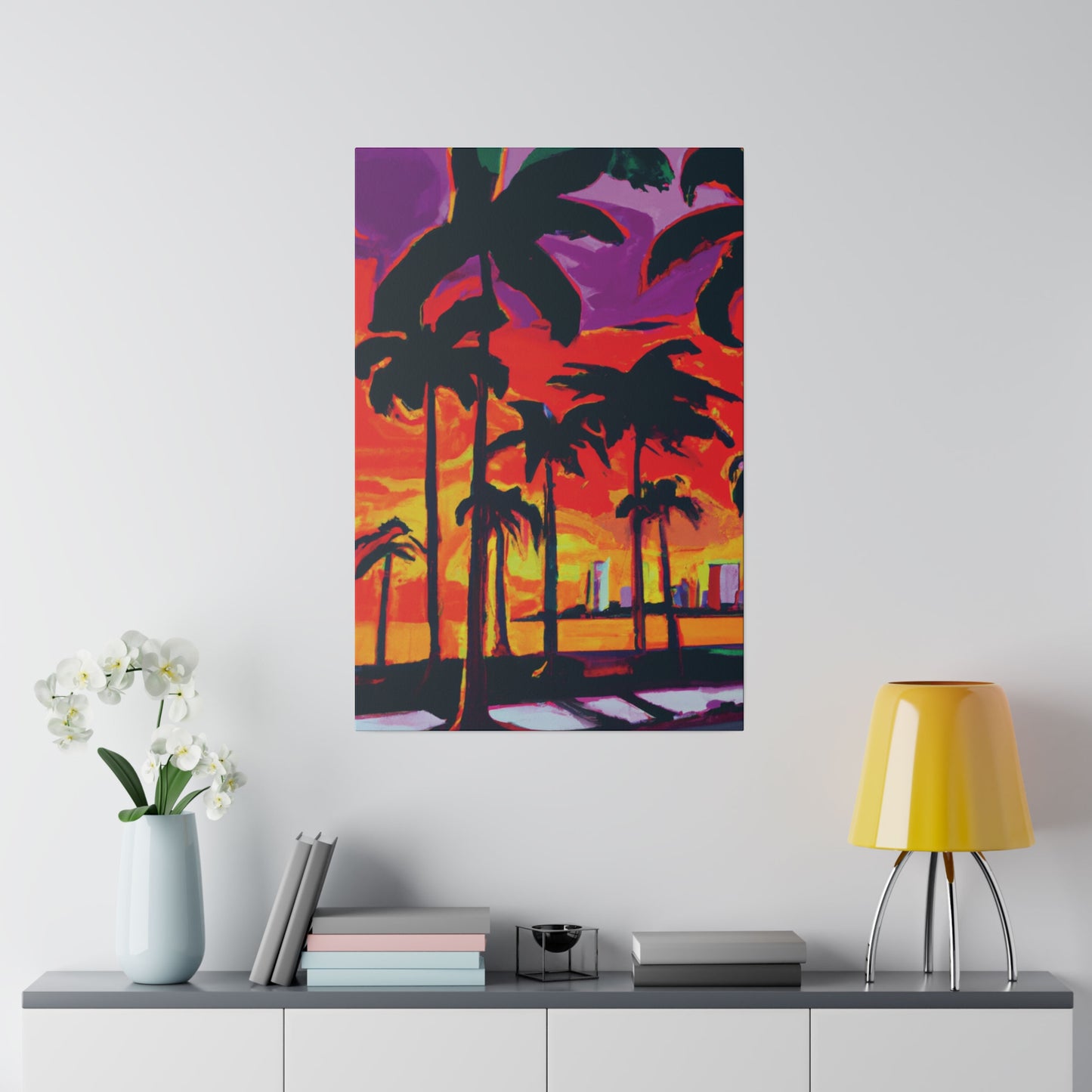 3128K - Miami Beach Sunset Painting Print | Miami | Beach | Sunset | Poster | Home Decor | Wall Art | Canvas