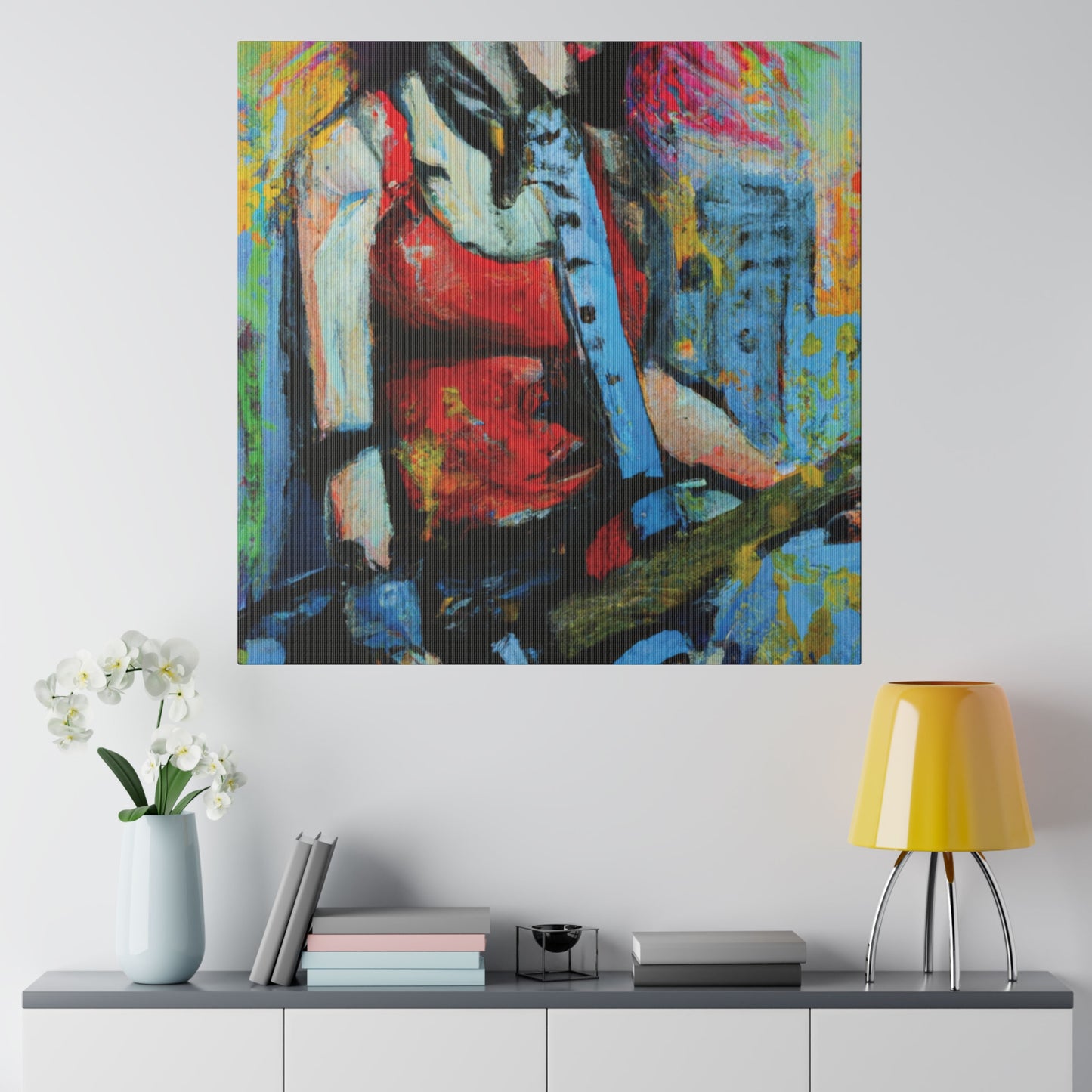 8424V - Rockstar Oil Painting Style Print | Poster | Home Decor | Wall Art | Music Art | Canvas