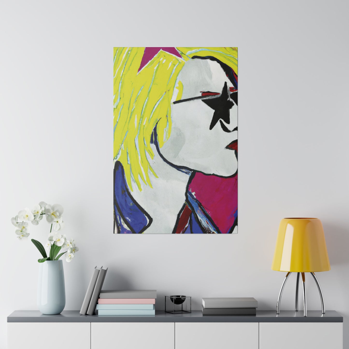 9373P - Rockstar Painting Print | Face | Abstract | Poster | Home Decor | Wall Art | Music Art | Canvas