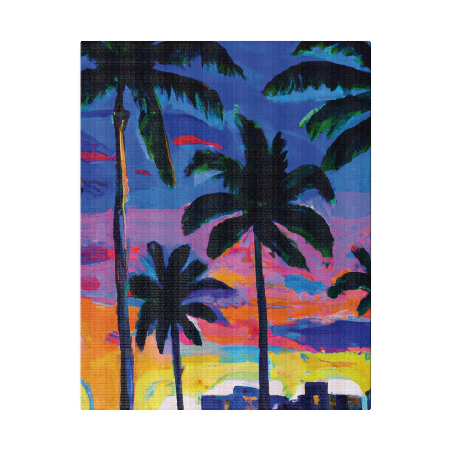 4621L - Miami Beach Sunset Painting Print | Miami | Beach | Sunset | Poster | Home Decor | Wall Art | Canvas