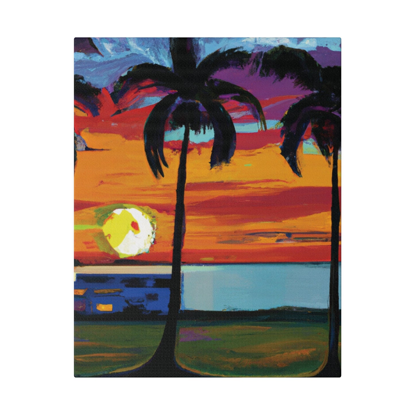 1676M - Miami Beach Sunset Painting Print | Miami | Beach | Sunset | Poster | Home Decor | Wall Art | Canvas