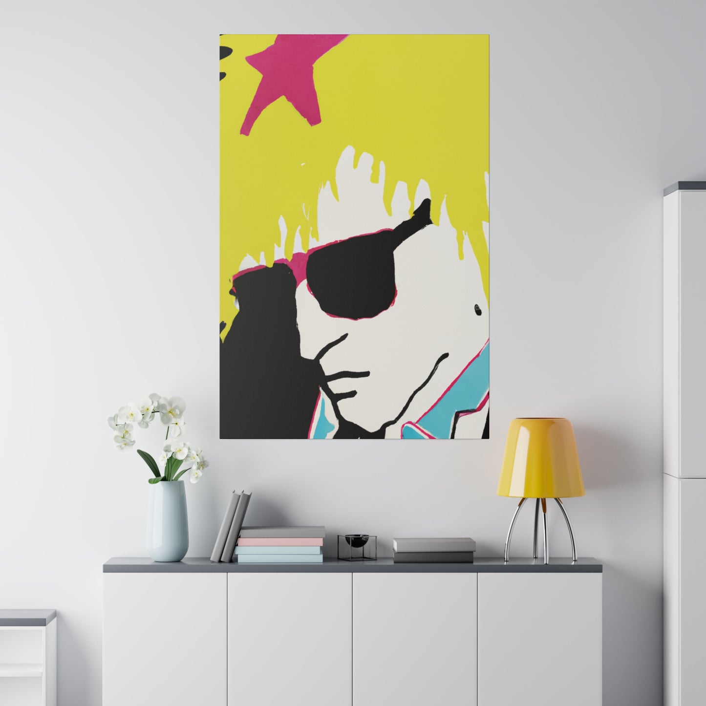 4752G - Rockstar Painting Print | Face | Abstract | Poster | Home Decor | Wall Art | Music Art | Canvas