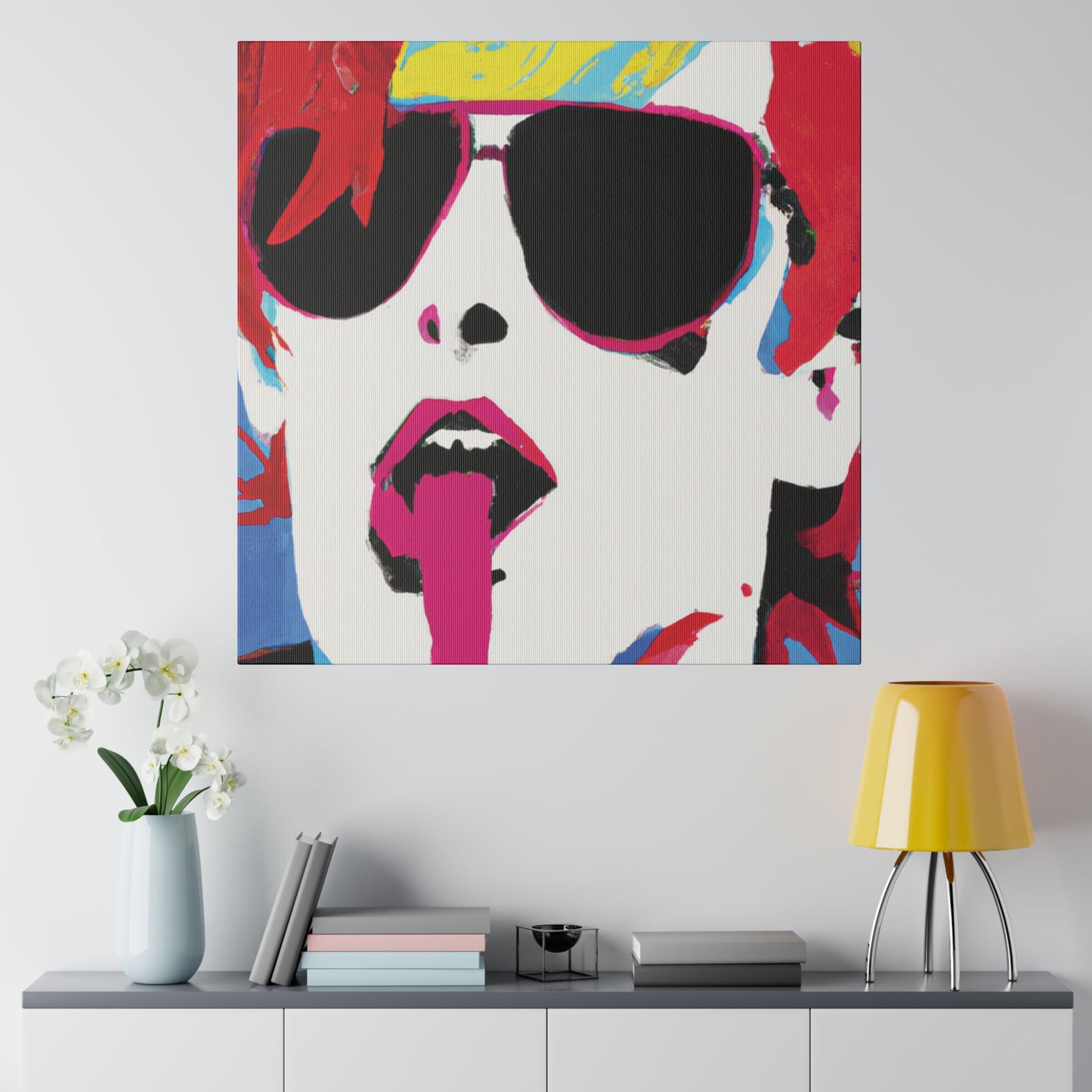 8381F - Rockstar Painting Print | Face | Abstract | Poster | Home Decor | Wall Art | Music Art | Canvas