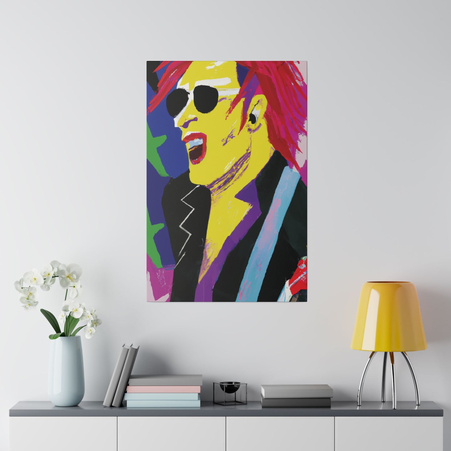 9751P - Rockstar Painting Print | Face | Abstract | Poster | Home Decor | Wall Art | Music Art | Canvas