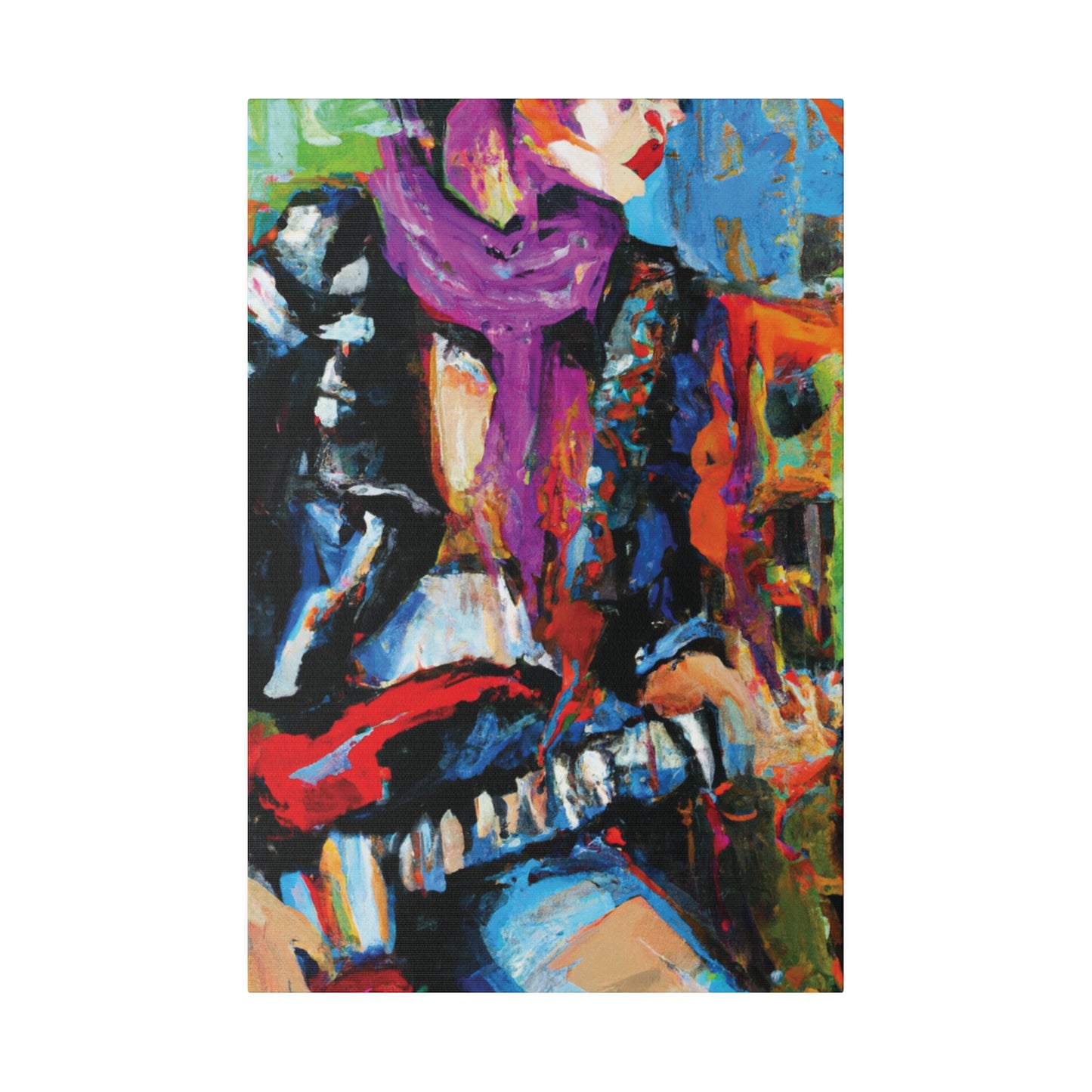 6696F - Rockstar Oil Painting Style Print | Poster | Home Decor | Wall Art | Music Art | Canvas