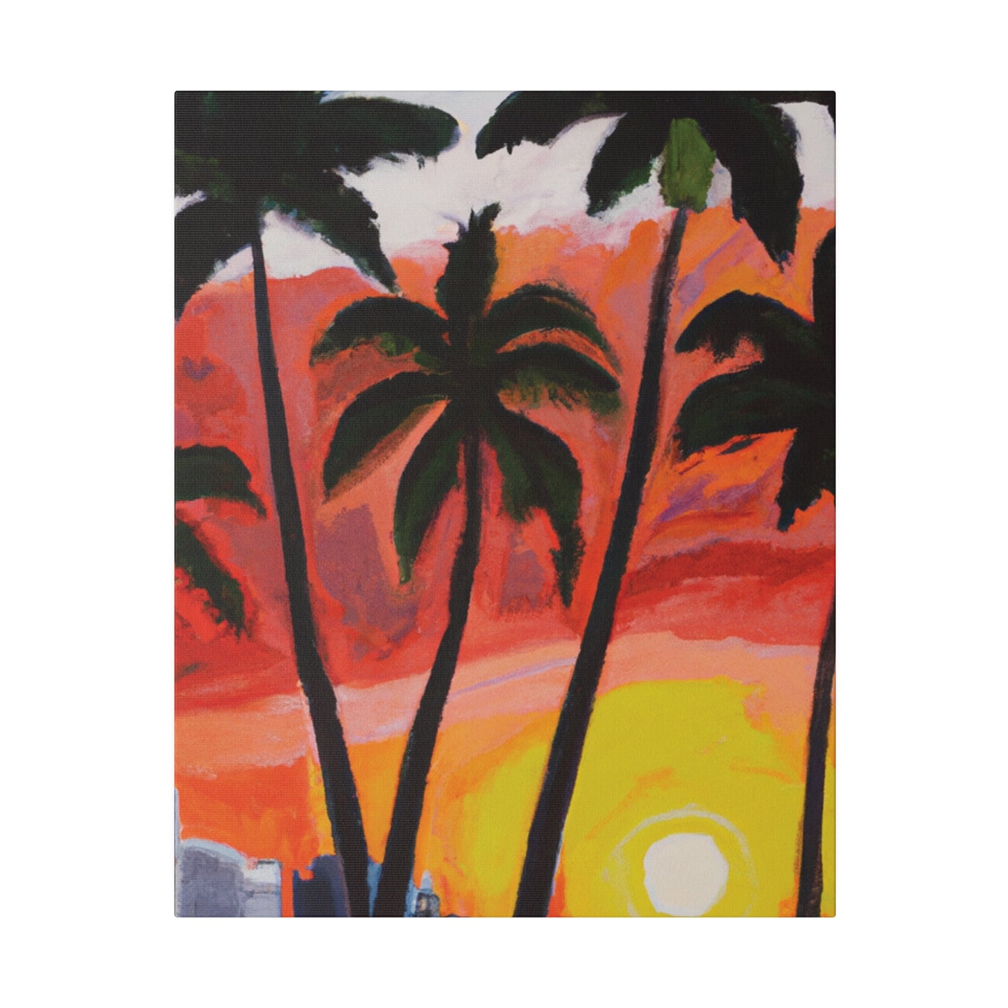 3556V - Miami Beach Sunset Painting Print | Miami | Beach | Sunset | Poster | Home Decor | Wall Art | Canvas