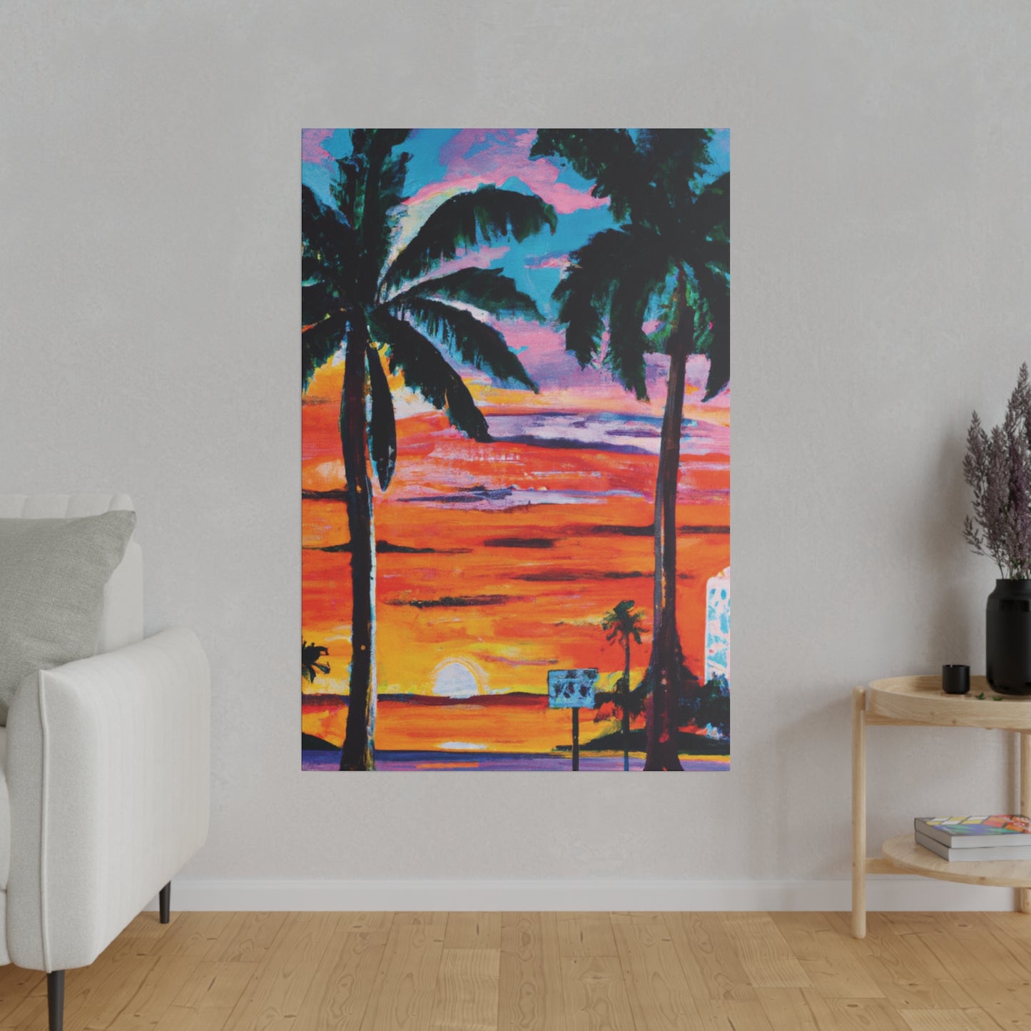 7358V - Miami Beach Sunset Painting Print | Miami | Beach | Sunset | Poster | Home Decor | Wall Art | Canvas