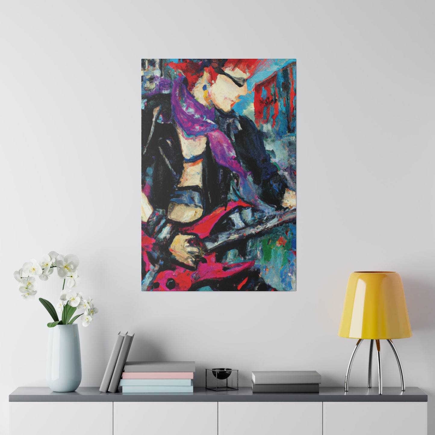 208D - Rockstar Oil Painting Style Print | Poster | Home Decor | Wall Art | Music Art | Canvas