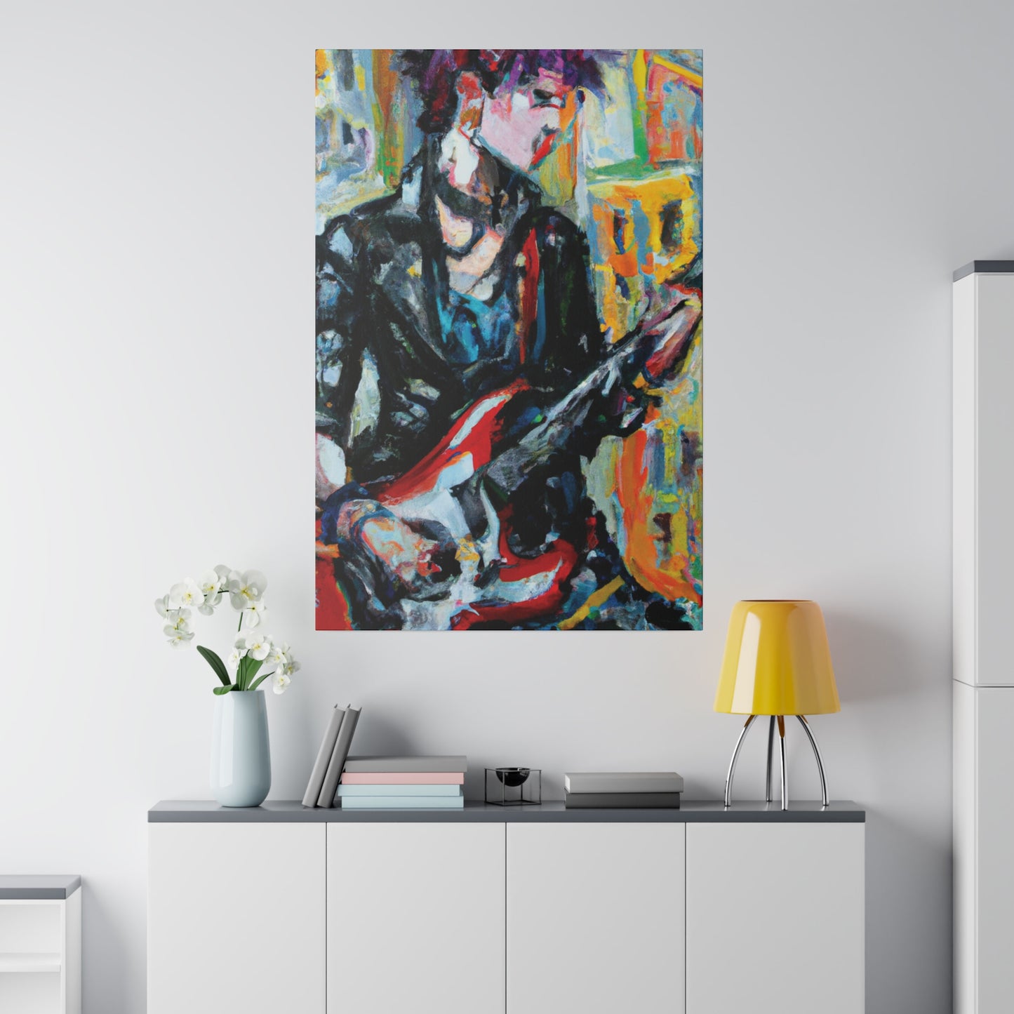 9646Q - Rockstar Oil Painting Style Print | Poster | Home Decor | Wall Art | Music Art | Canvas