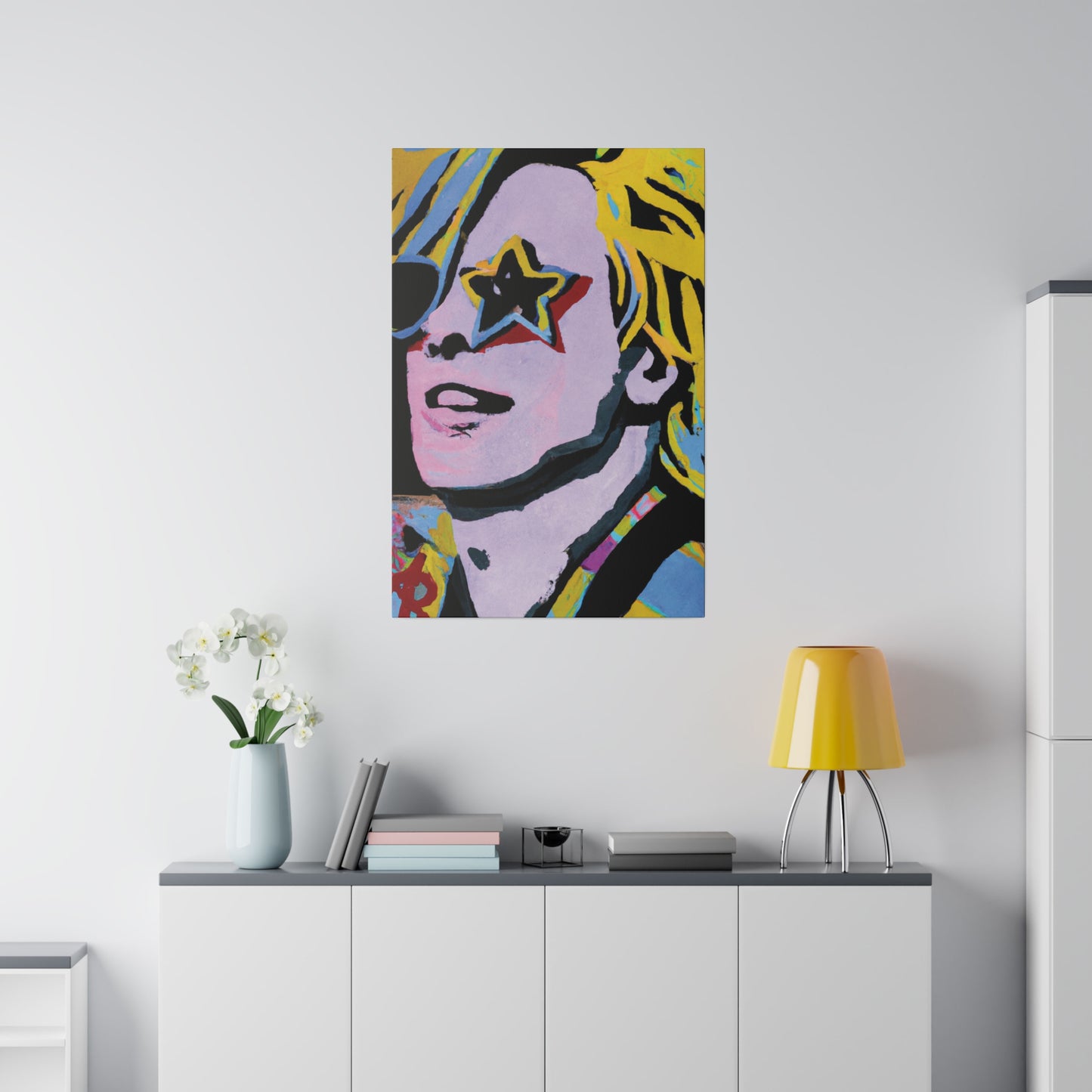 5027F - Rockstar Painting Print | Face | Abstract | Poster | Home Decor | Wall Art | Music Art | Canvas