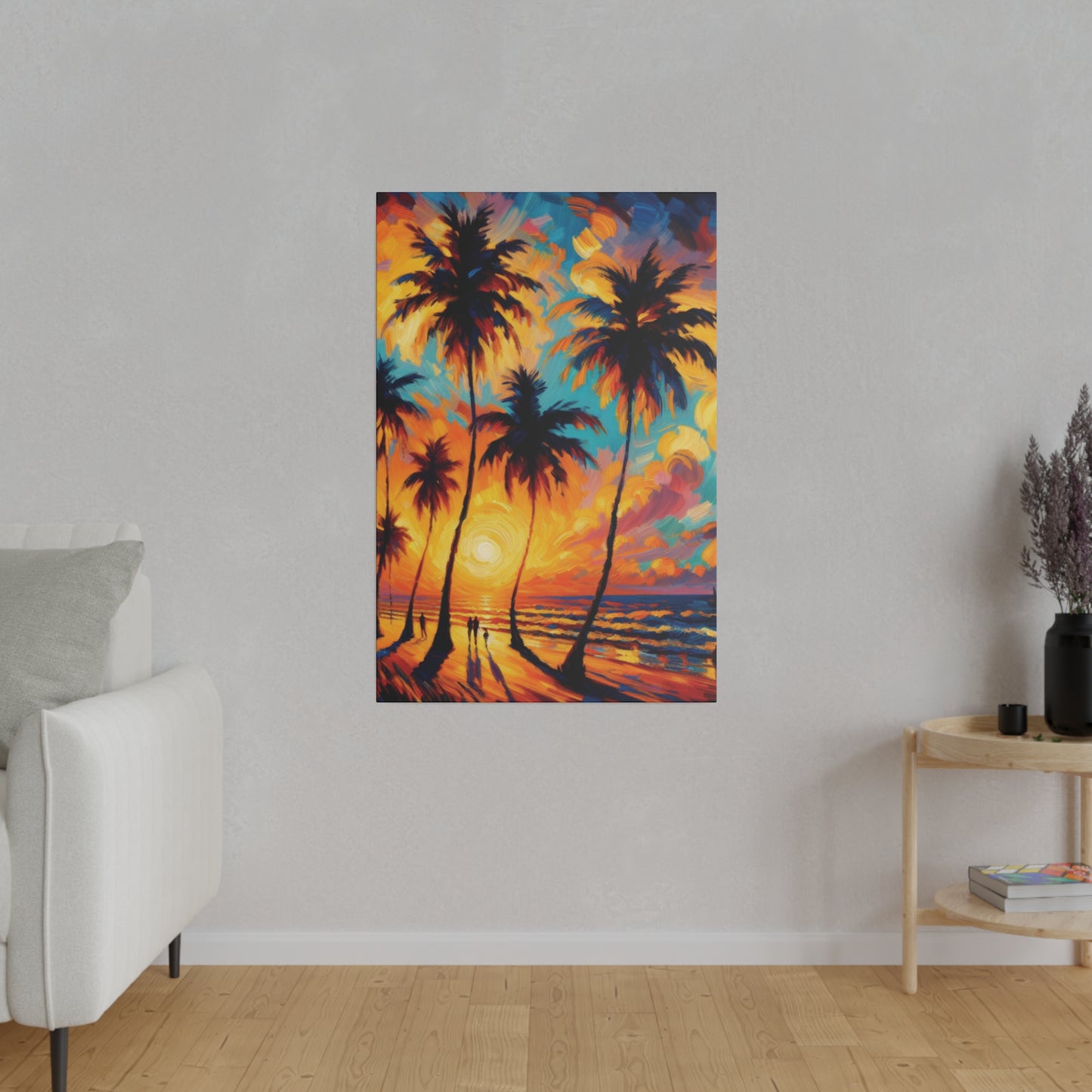 6374J - miami beach art, sunset background, ocean art work, beach art work, sunset designs, miami beach painting, miami beach print