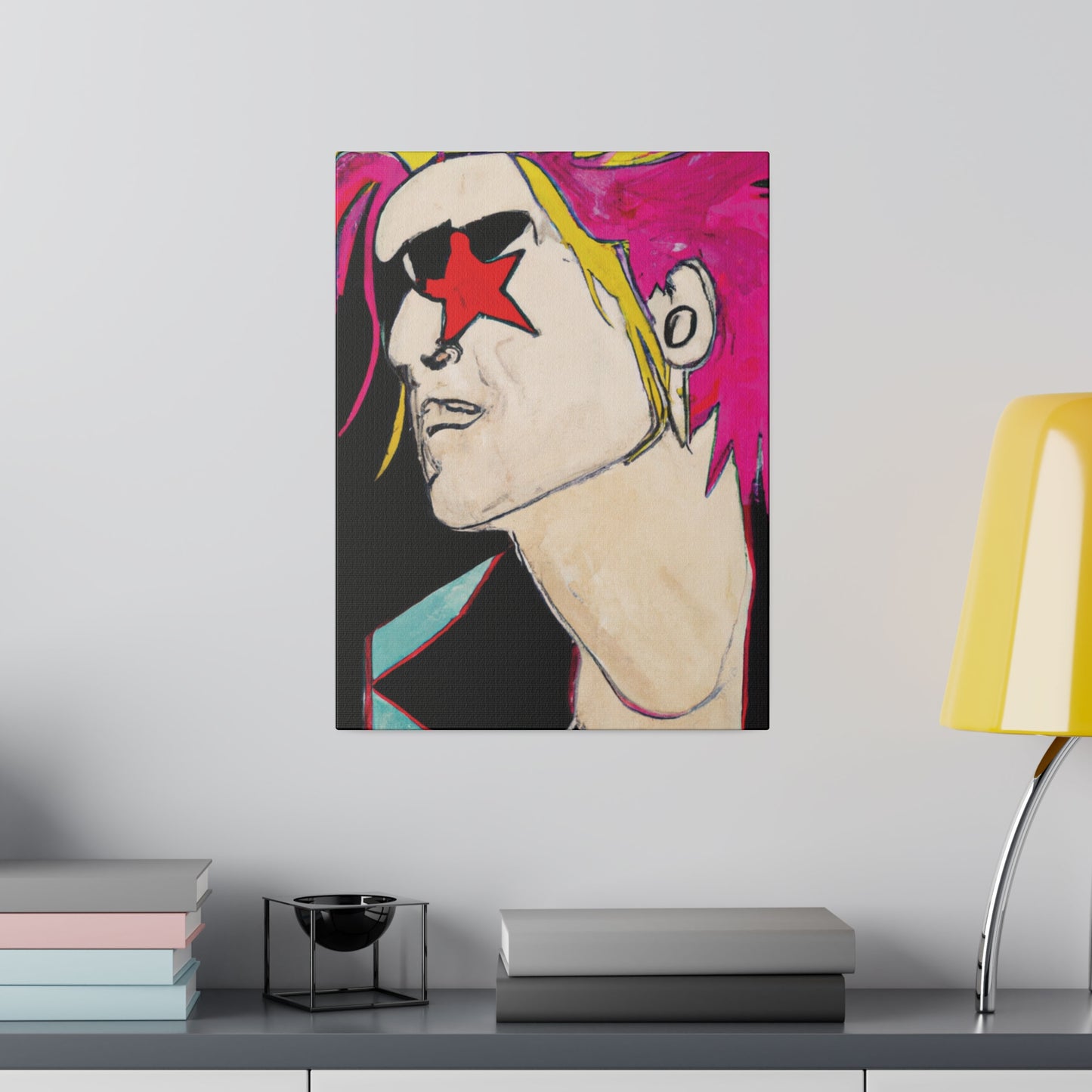 1845V - Rockstar Painting Print | Face | Abstract | Poster | Home Decor | Wall Art | Music Art | Canvas