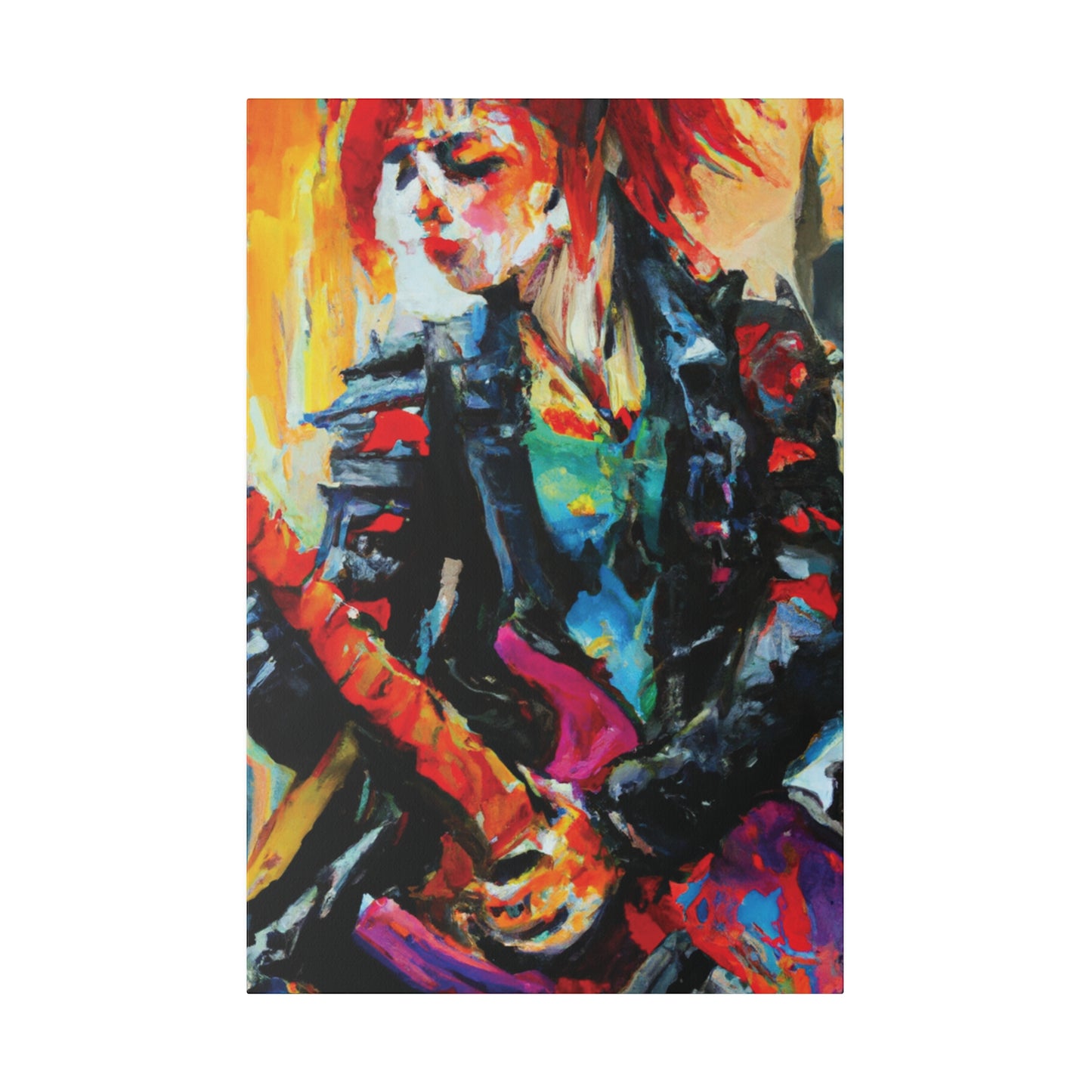 8596X - Rockstar Oil Painting Style Print | Poster | Home Decor | Wall Art | Music Art | Canvas