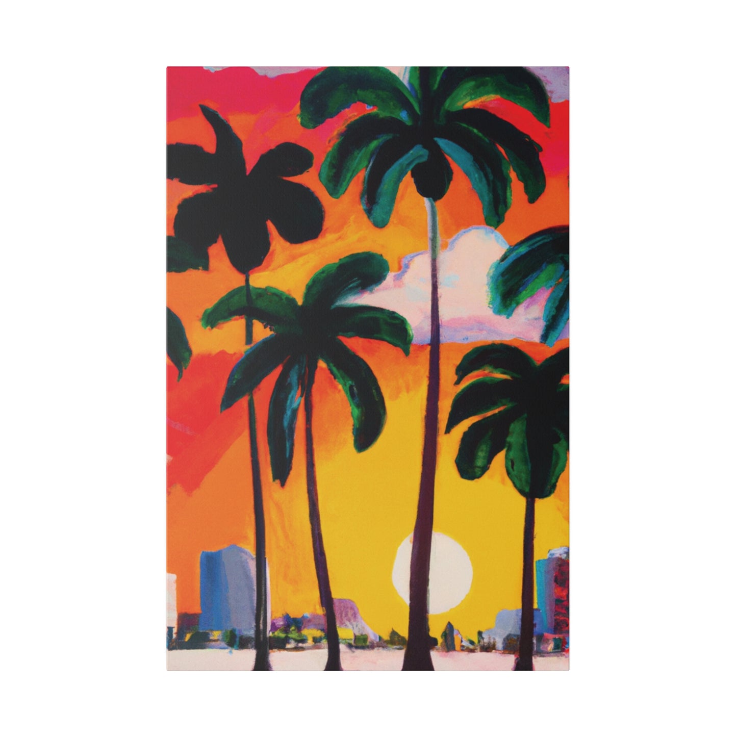 4327O - Miami Beach Sunset Painting Print | Miami | Beach | Sunset | Poster | Home Decor | Wall Art | Canvas