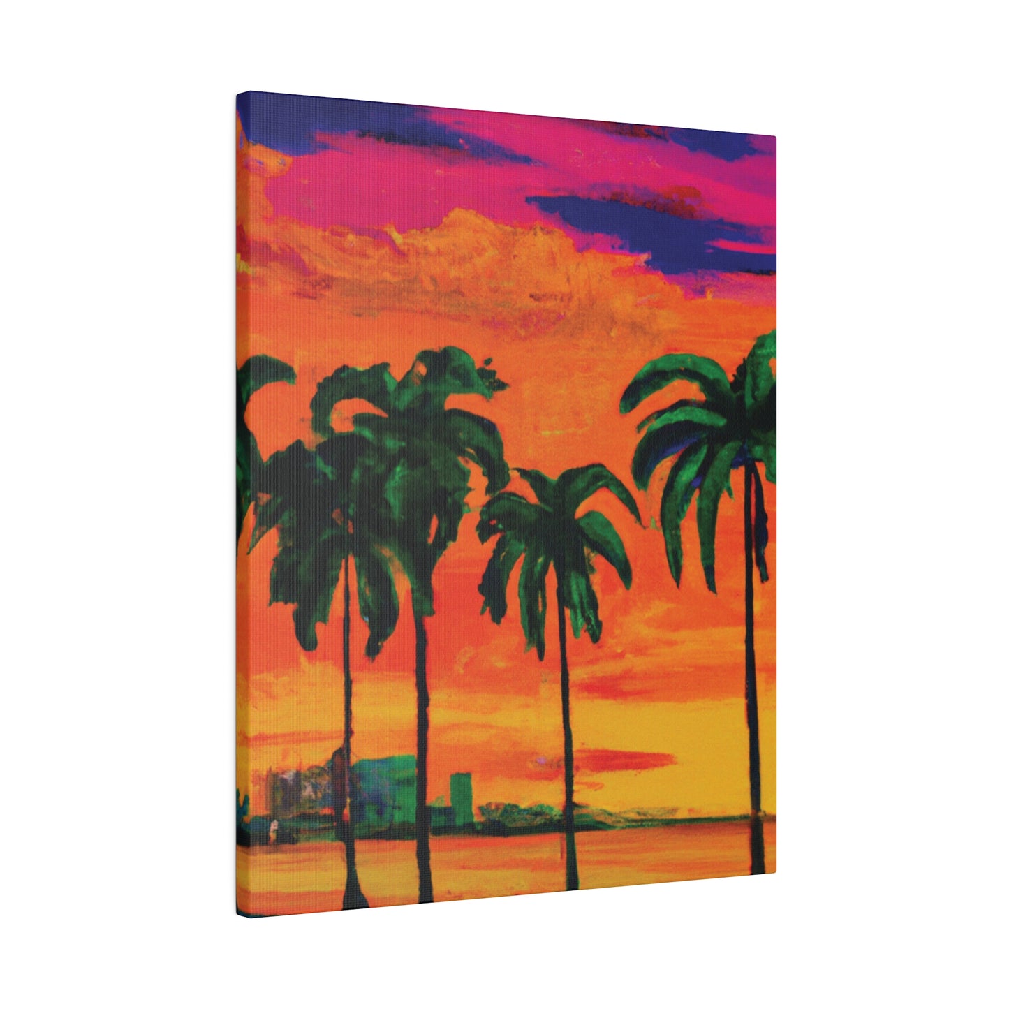 7389Y - Miami Beach Sunset Painting Print | Miami | Beach | Sunset | Poster | Home Decor | Wall Art | Canvas