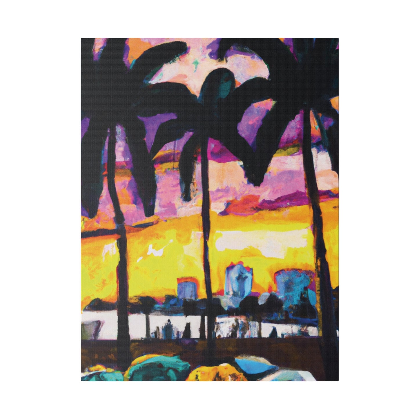 5162A - Miami Beach Sunset Painting Print | Miami | Beach | Sunset | Poster | Home Decor | Wall Art | Canvas