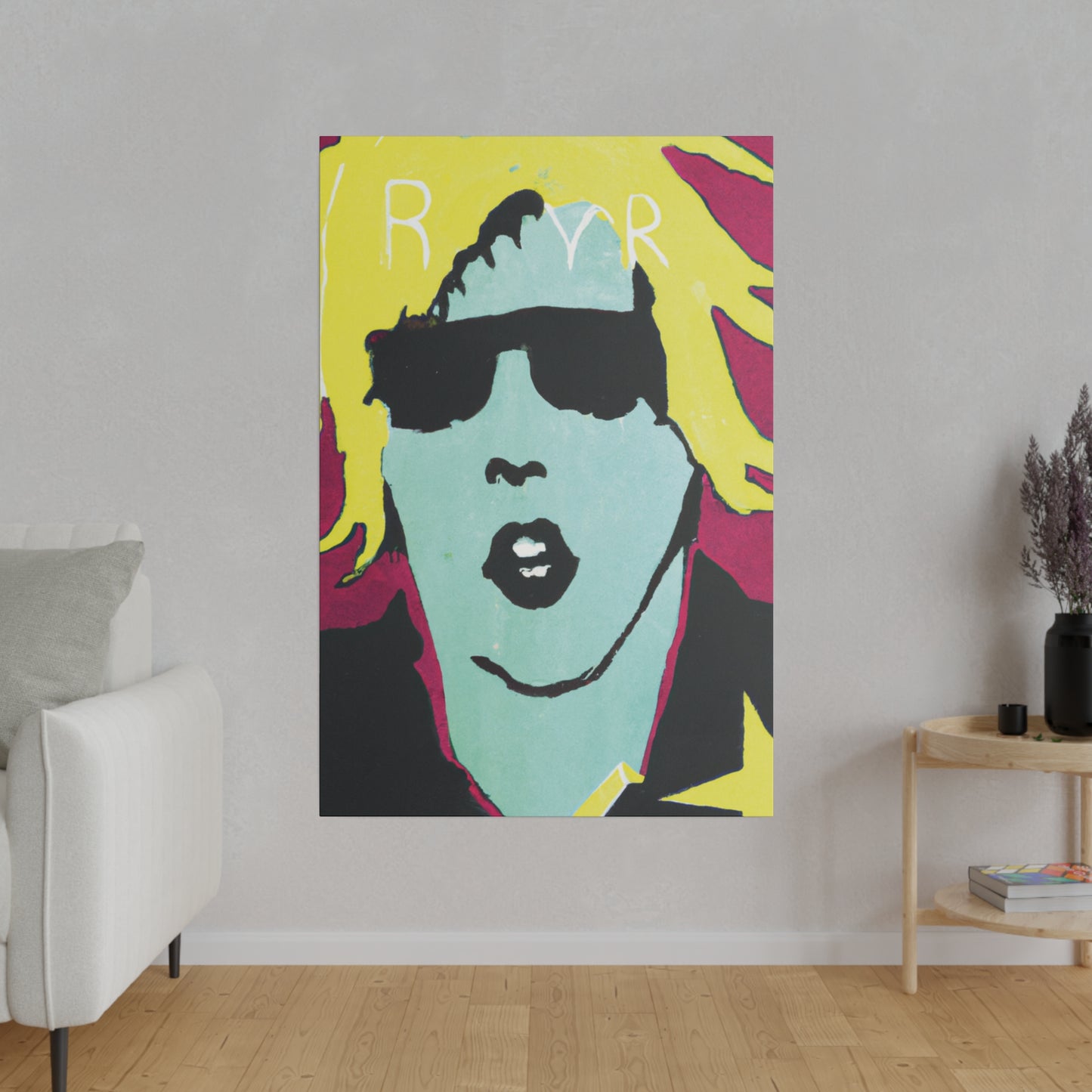 6542F - Rockstar Painting Print | Face | Abstract | Poster | Home Decor | Wall Art | Music Art | Canvas