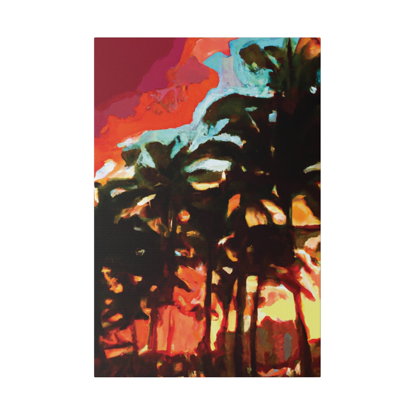 4052W - Miami Beach Sunset Painting Print | Miami | Beach | Sunset | Poster | Home Decor | Wall Art | Canvas