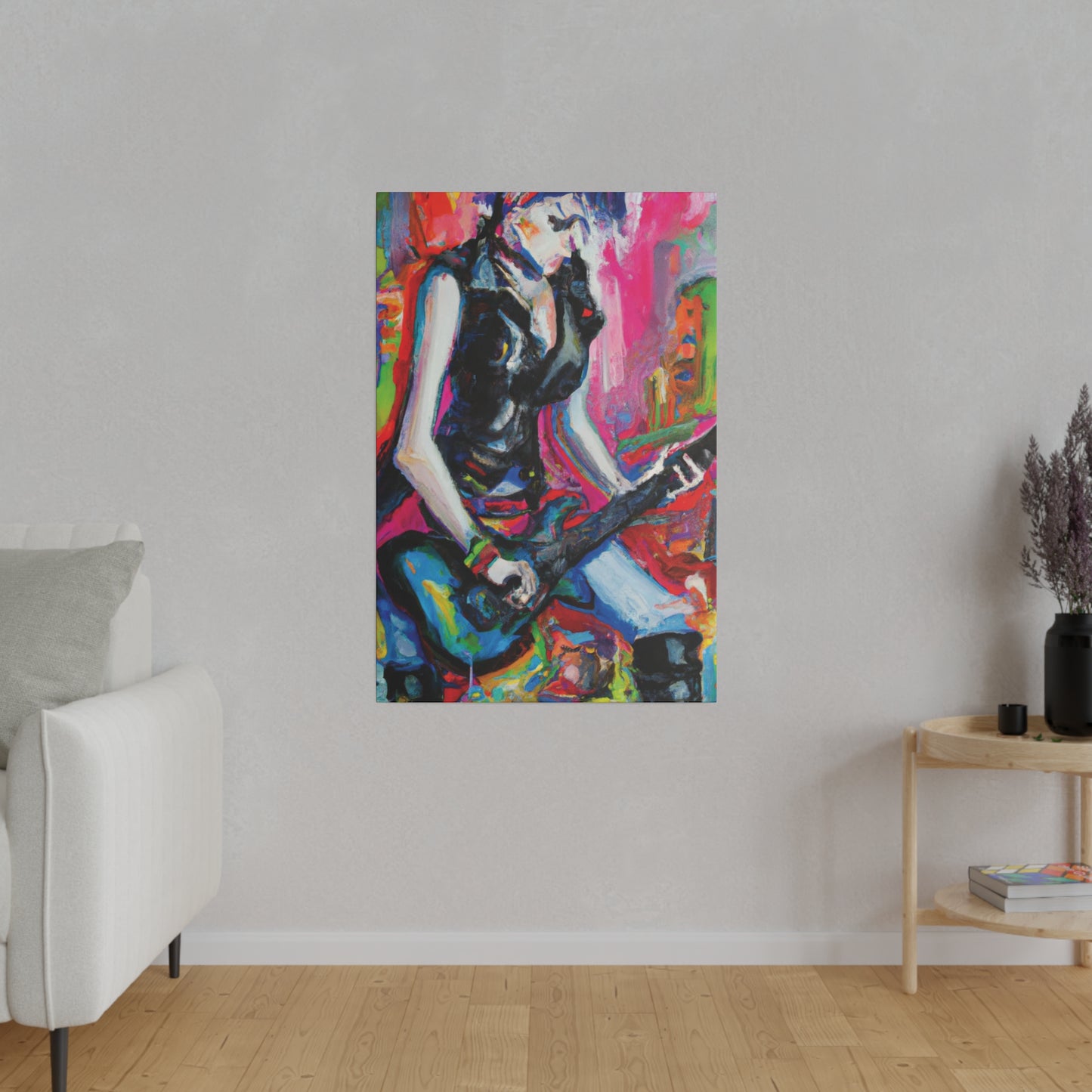 795W - Rockstar Oil Painting Style Print | Poster | Home Decor | Wall Art | Music Art | Canvas