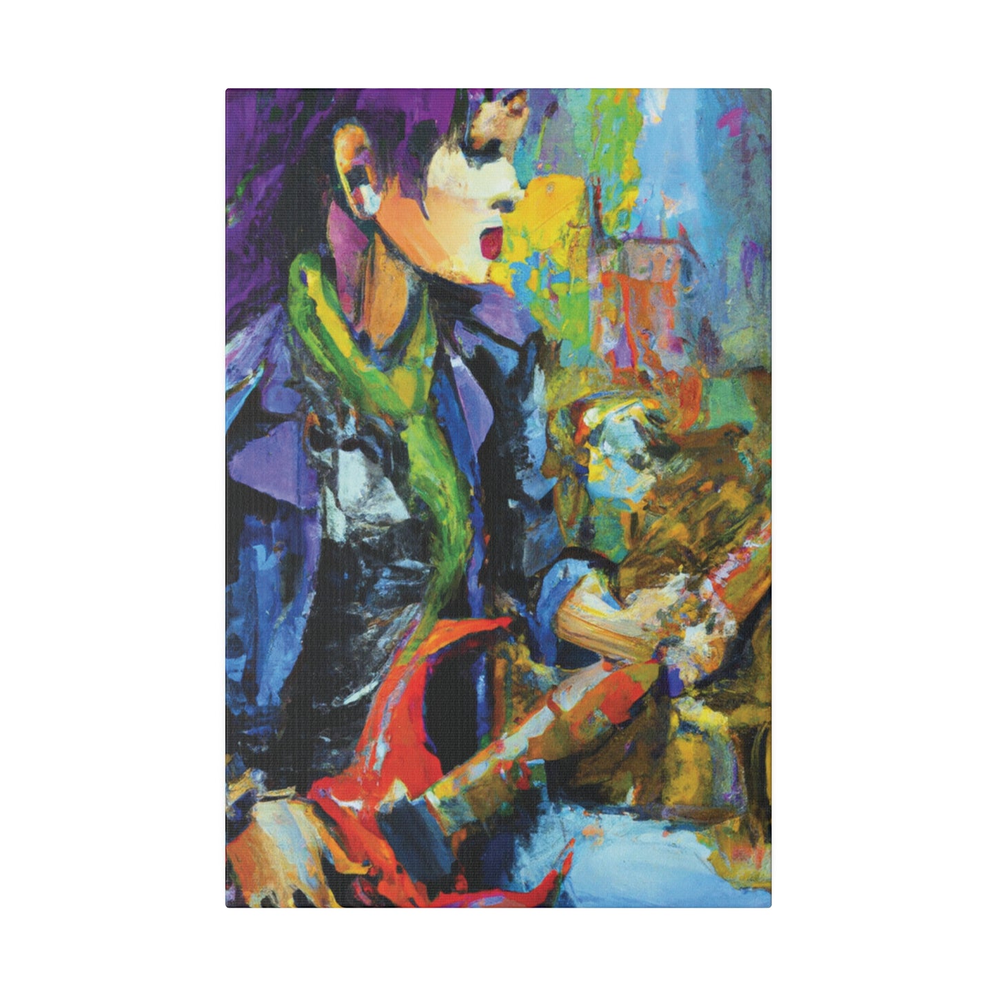 2047V - Rockstar Oil Painting Style Print | Poster | Home Decor | Wall Art | Music Art | Canvas