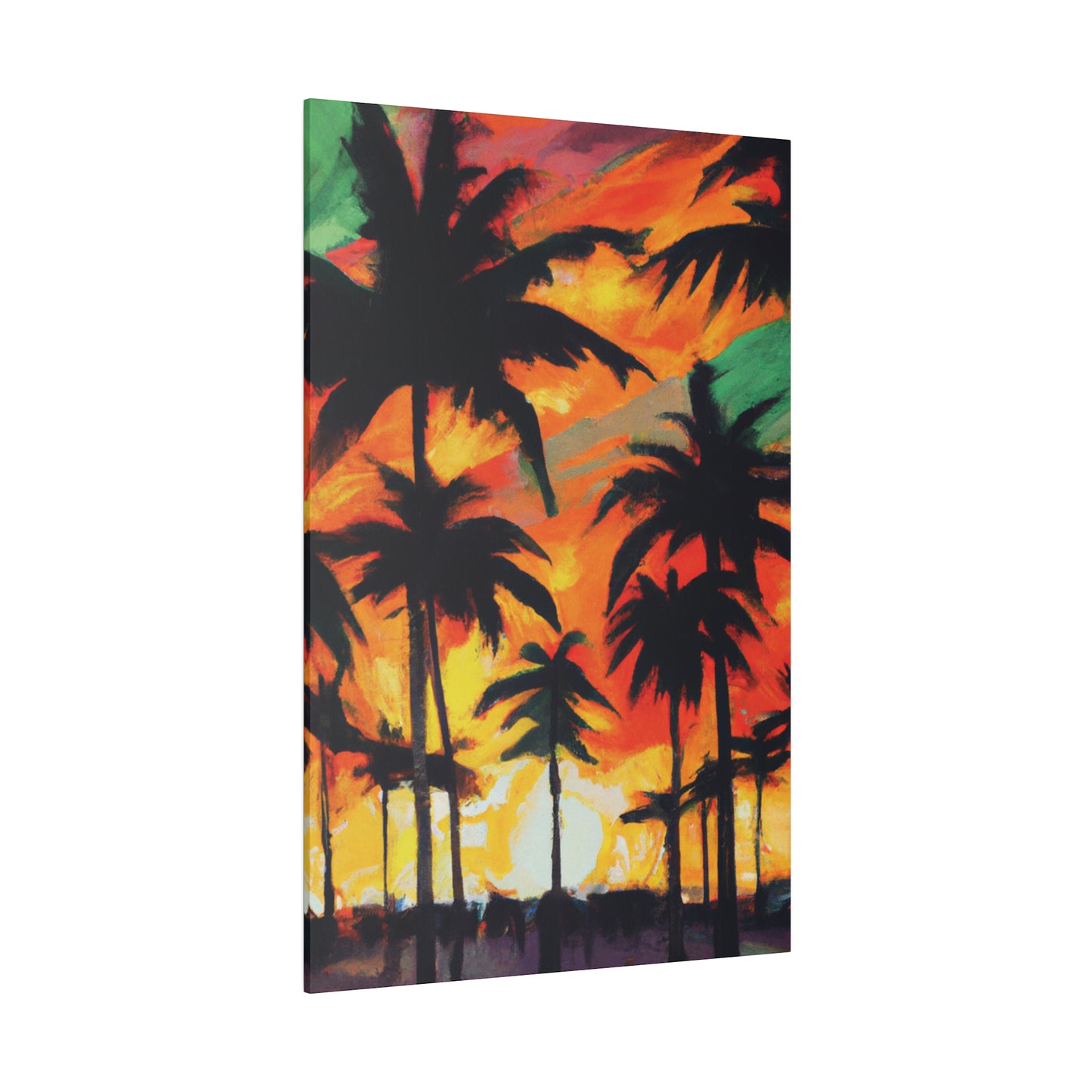 4567E - Miami Beach Sunset Painting Print | Miami | Beach | Sunset | Poster | Home Decor | Wall Art | Canvas