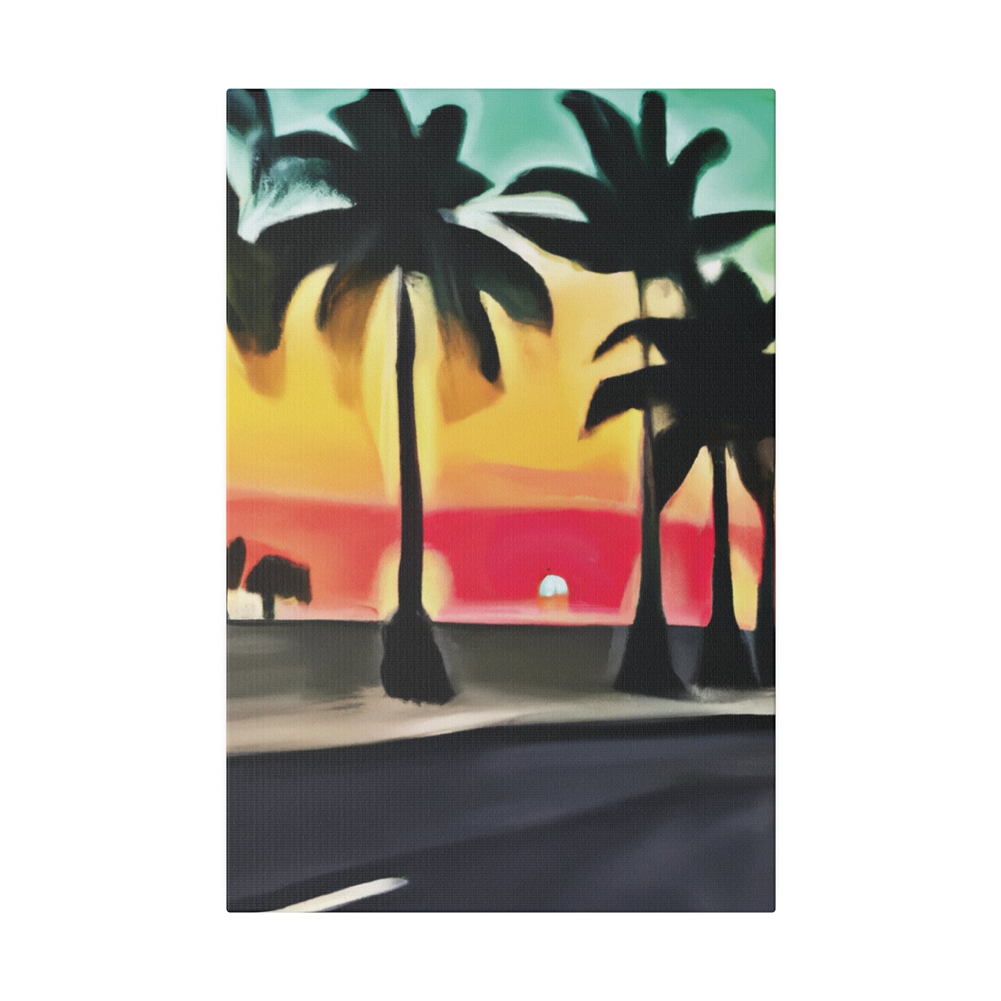 6057U - Miami Beach Sunset Painting Print | Miami | Beach | Sunset | Poster | Home Decor | Wall Art | Canvas