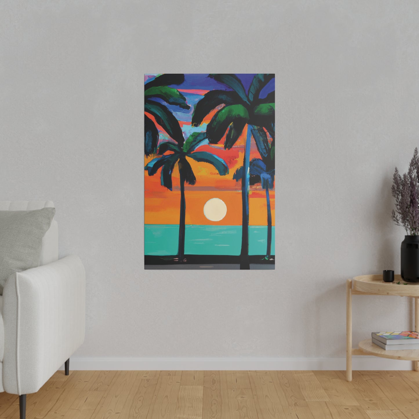 4567C - Miami Beach Sunset Painting Print | Miami | Beach | Sunset | Poster | Home Decor | Wall Art | Canvas