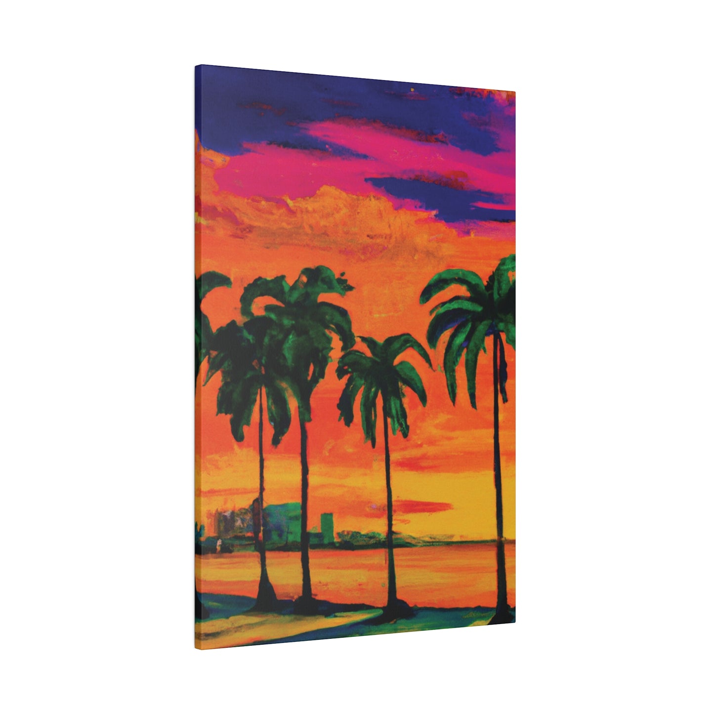 7389Y - Miami Beach Sunset Painting Print | Miami | Beach | Sunset | Poster | Home Decor | Wall Art | Canvas