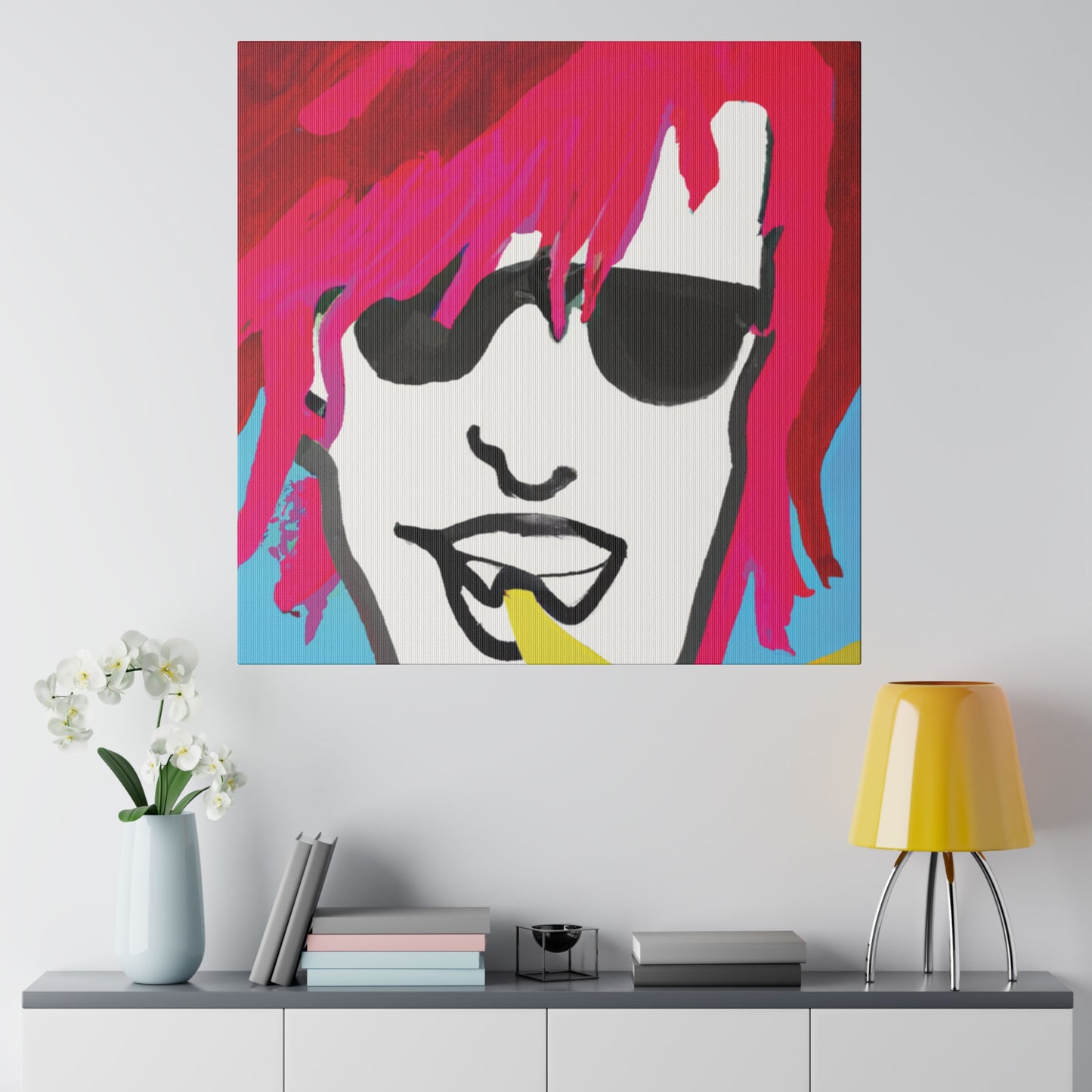 8342F - Rockstar Painting Print | Face | Abstract | Poster | Home Decor | Wall Art | Music Art | Canvas