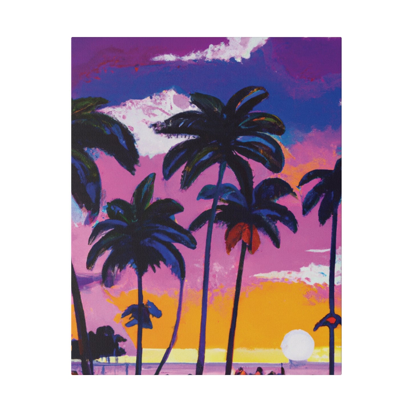 3714A - Miami Beach Sunset Painting Print | Miami | Beach | Sunset | Poster | Home Decor | Wall Art | Canvas