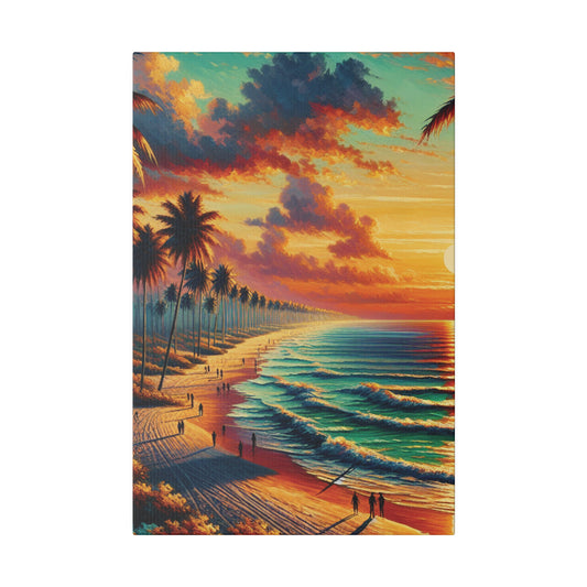 4832K - miami beach art, sunset background, ocean art work, beach art work, sunset designs, miami beach painting, miami beach print