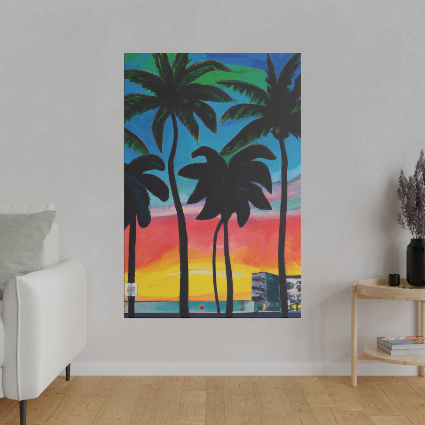 7322T - Miami Beach Sunset Painting Print | Miami | Beach | Sunset | Poster | Home Decor | Wall Art | Canvas