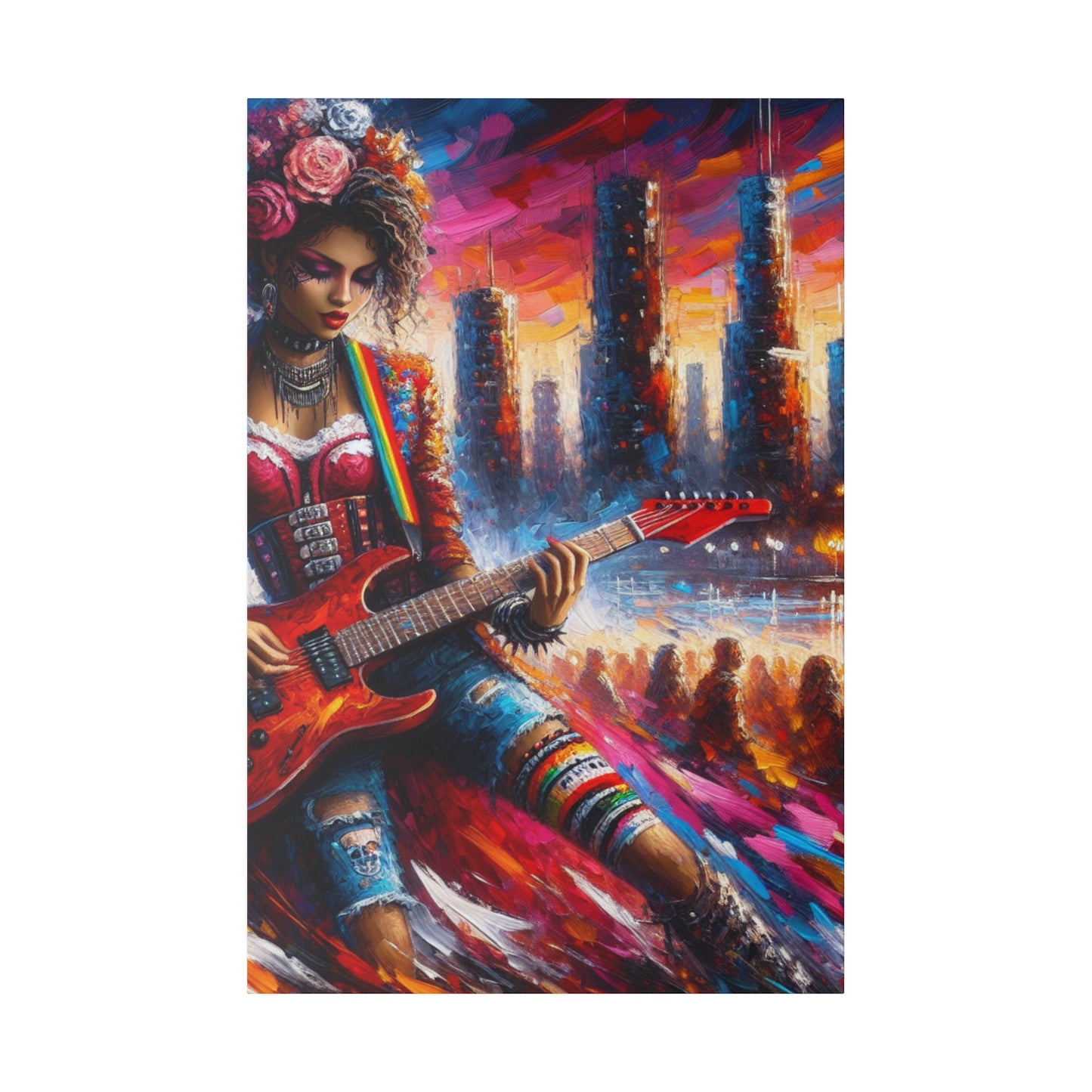 6794Z - Rockstar Oil Painting Style Print | Poster | Home Decor | Wall Art | Music Art | Canvas