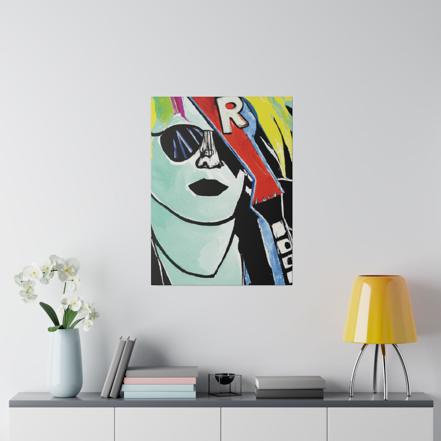 9391O - Rockstar Painting Print | Face | Abstract | Poster | Home Decor | Wall Art | Music Art | Canvas