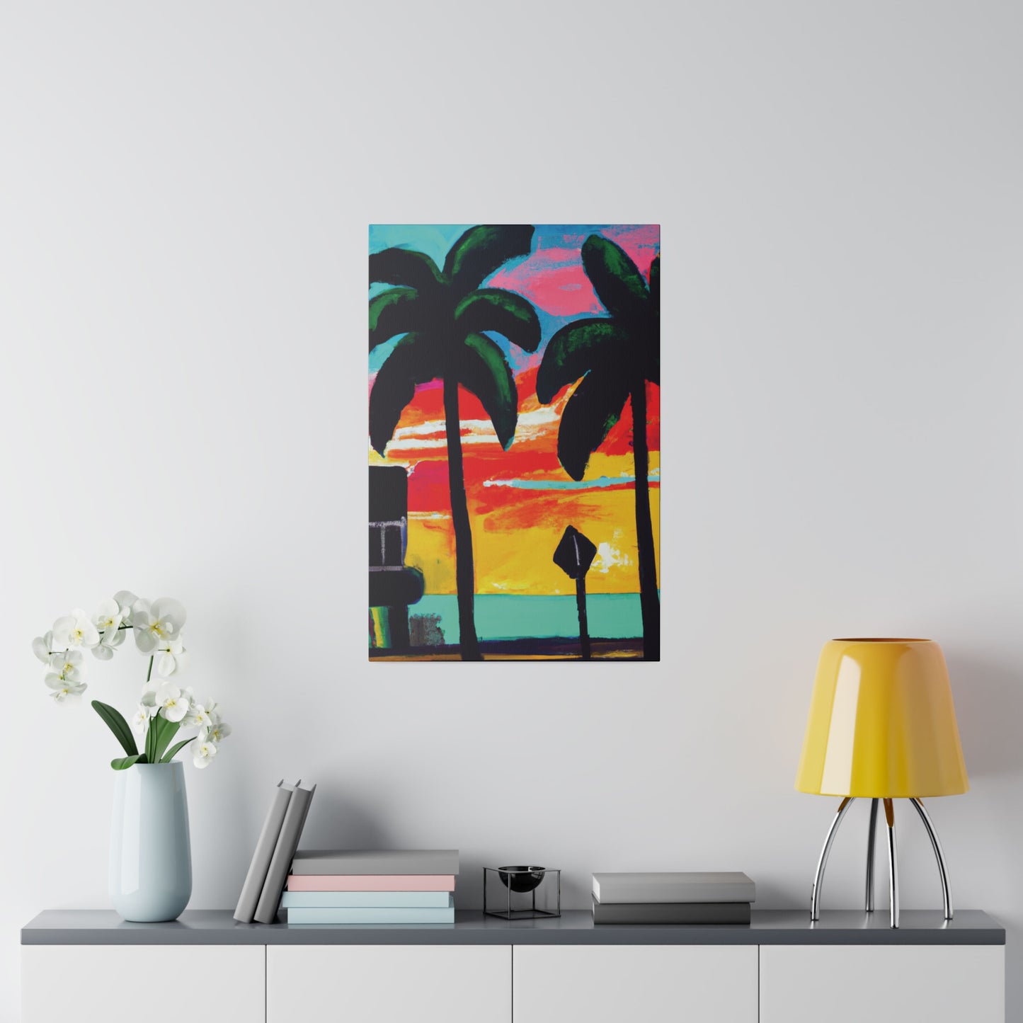 9346Y - Miami Beach Sunset Painting Print | Miami | Beach | Sunset | Poster | Home Decor | Wall Art | Canvas