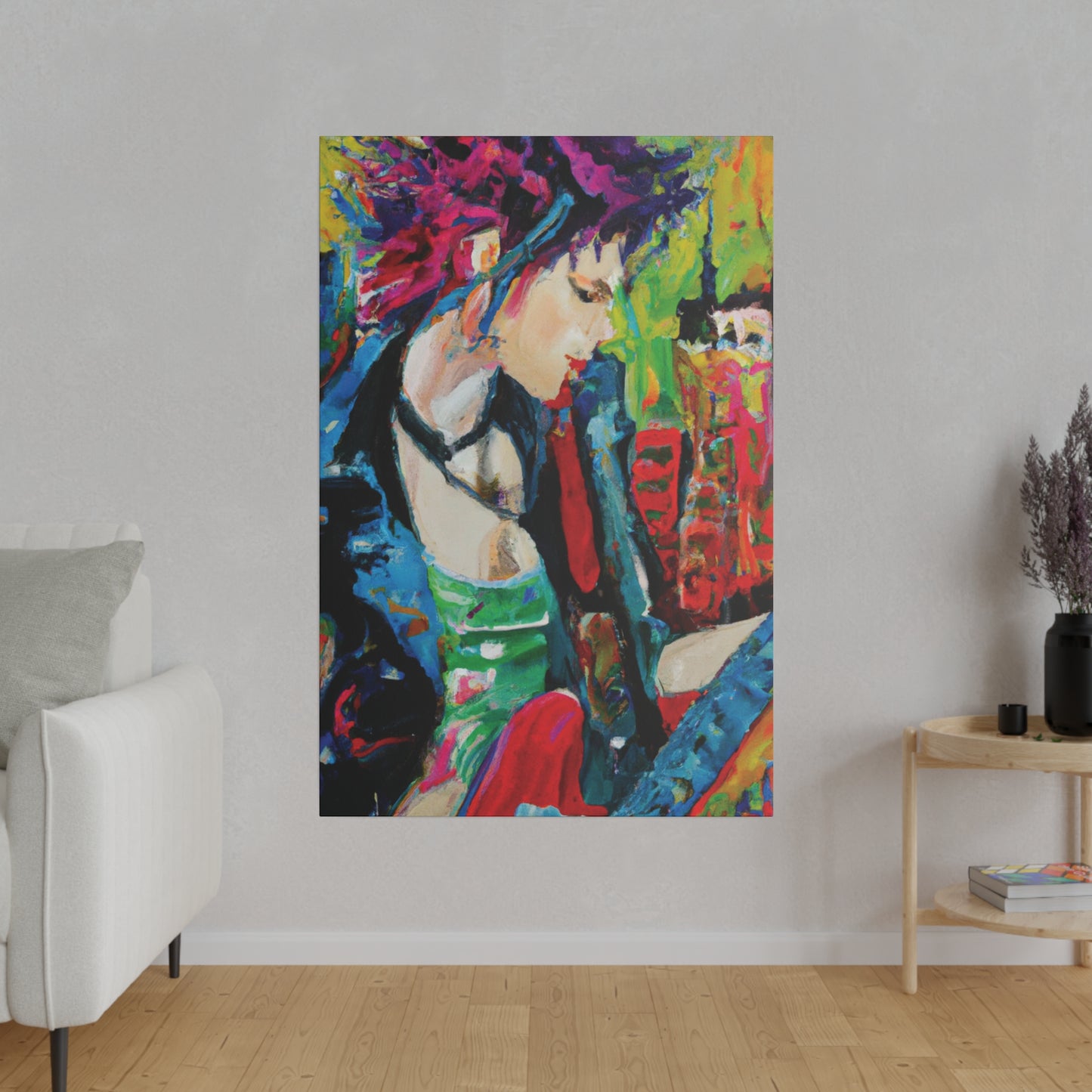 7125T - Rockstar Oil Painting Style Print | Poster | Home Decor | Wall Art | Music Art | Canvas