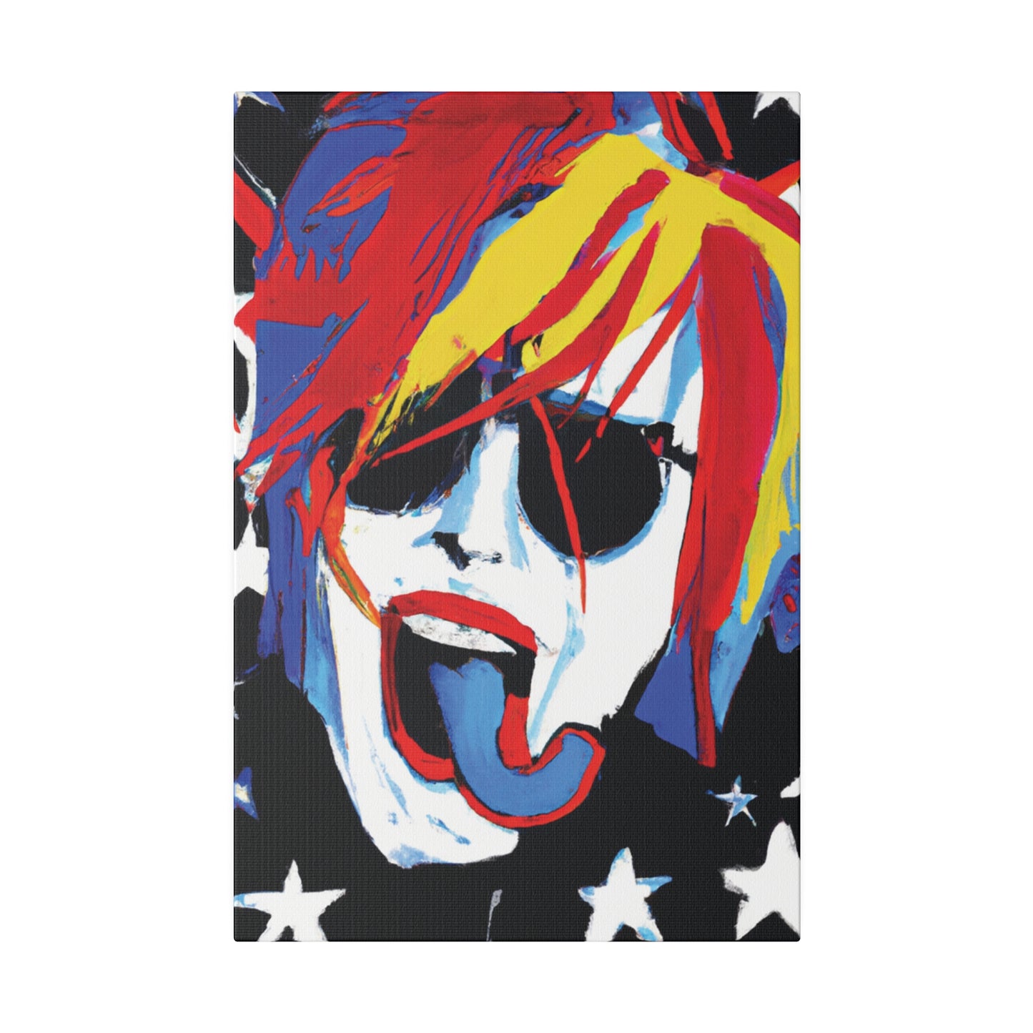 5376Y - Rockstar Painting Print | Face | Abstract | Poster | Home Decor | Wall Art | Music Art | Canvas