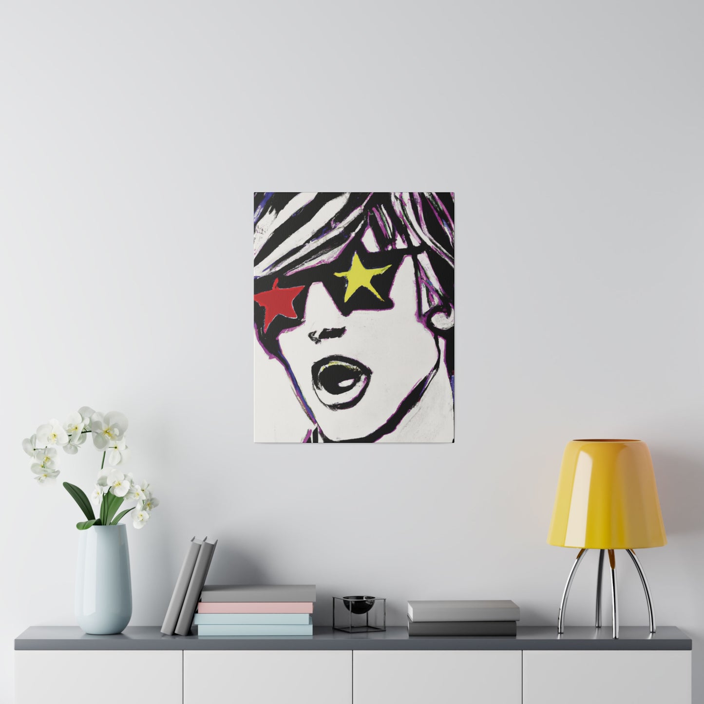 4532A - Rockstar Painting Print | Face | Abstract | Poster | Home Decor | Wall Art | Music Art | Canvas