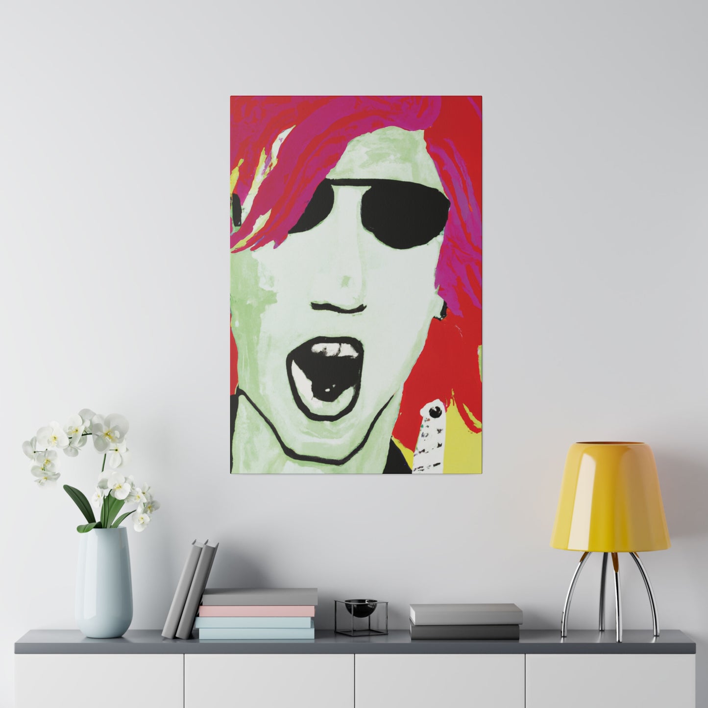 4662J - Rockstar Painting Print | Face | Abstract | Poster | Home Decor | Wall Art | Music Art | Canvas