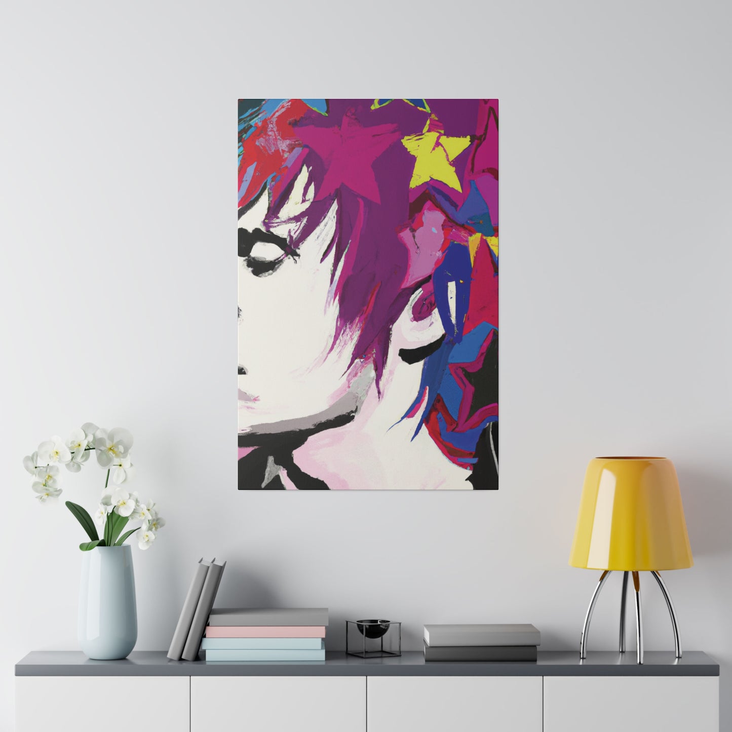 7369B - Rockstar Painting Print | Face | Abstract | Poster | Home Decor | Wall Art | Music Art | Canvas