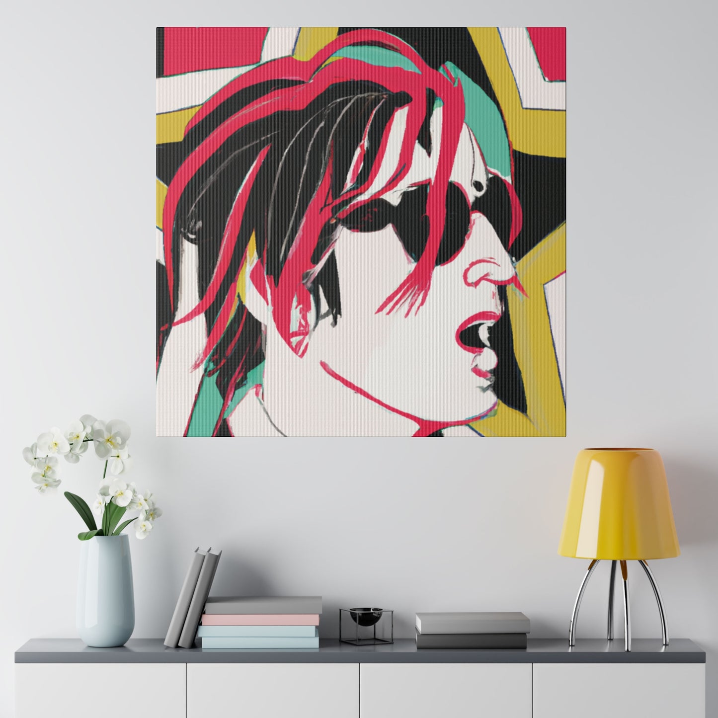 7132H - Rockstar Painting Print | Face | Abstract | Poster | Home Decor | Wall Art | Music Art | Canvas